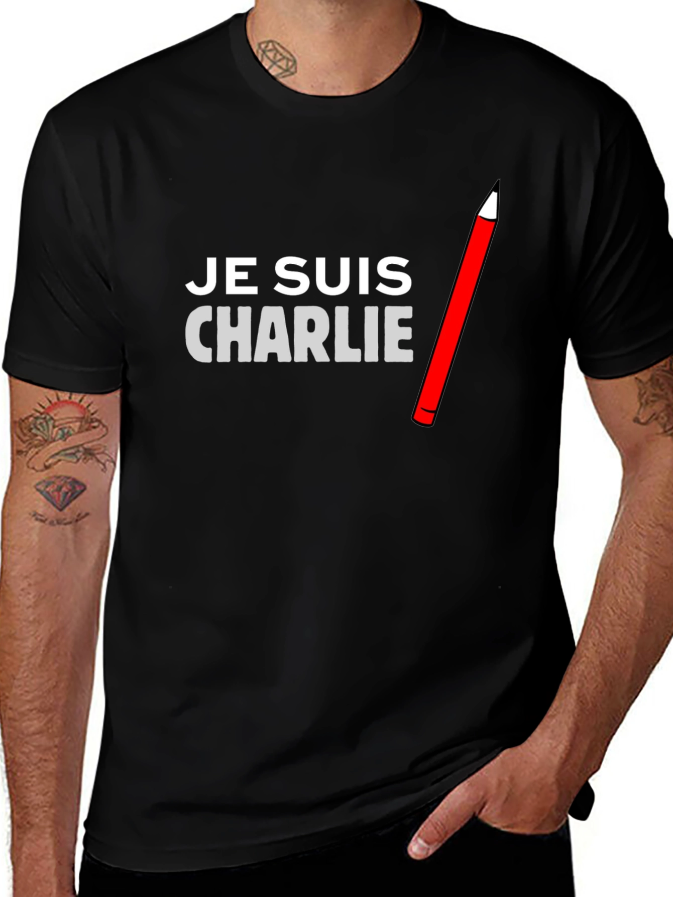 Je Suis Charlie Graphic Tee - Black
