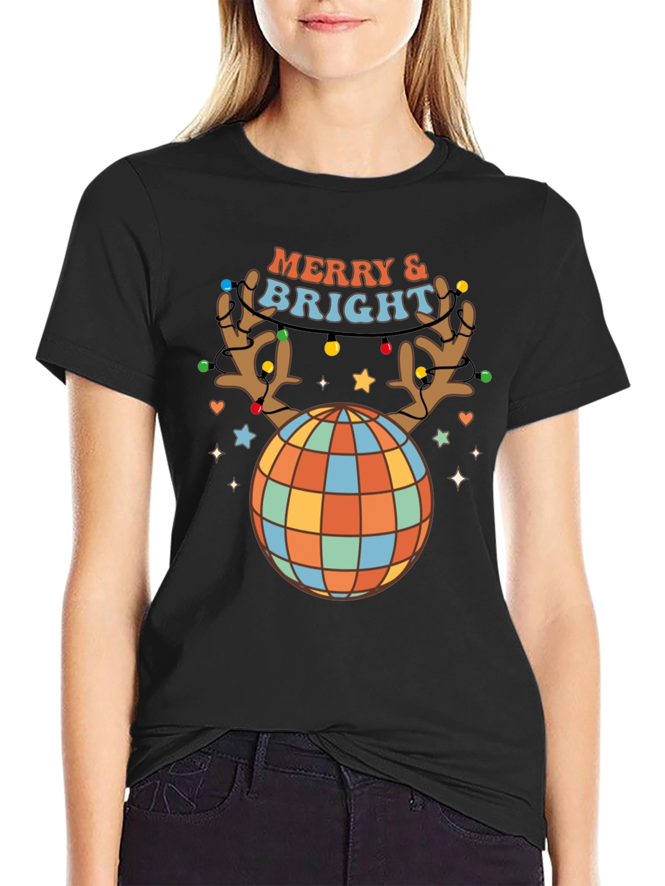 Retro Merry & Bright Holiday T-Shirt