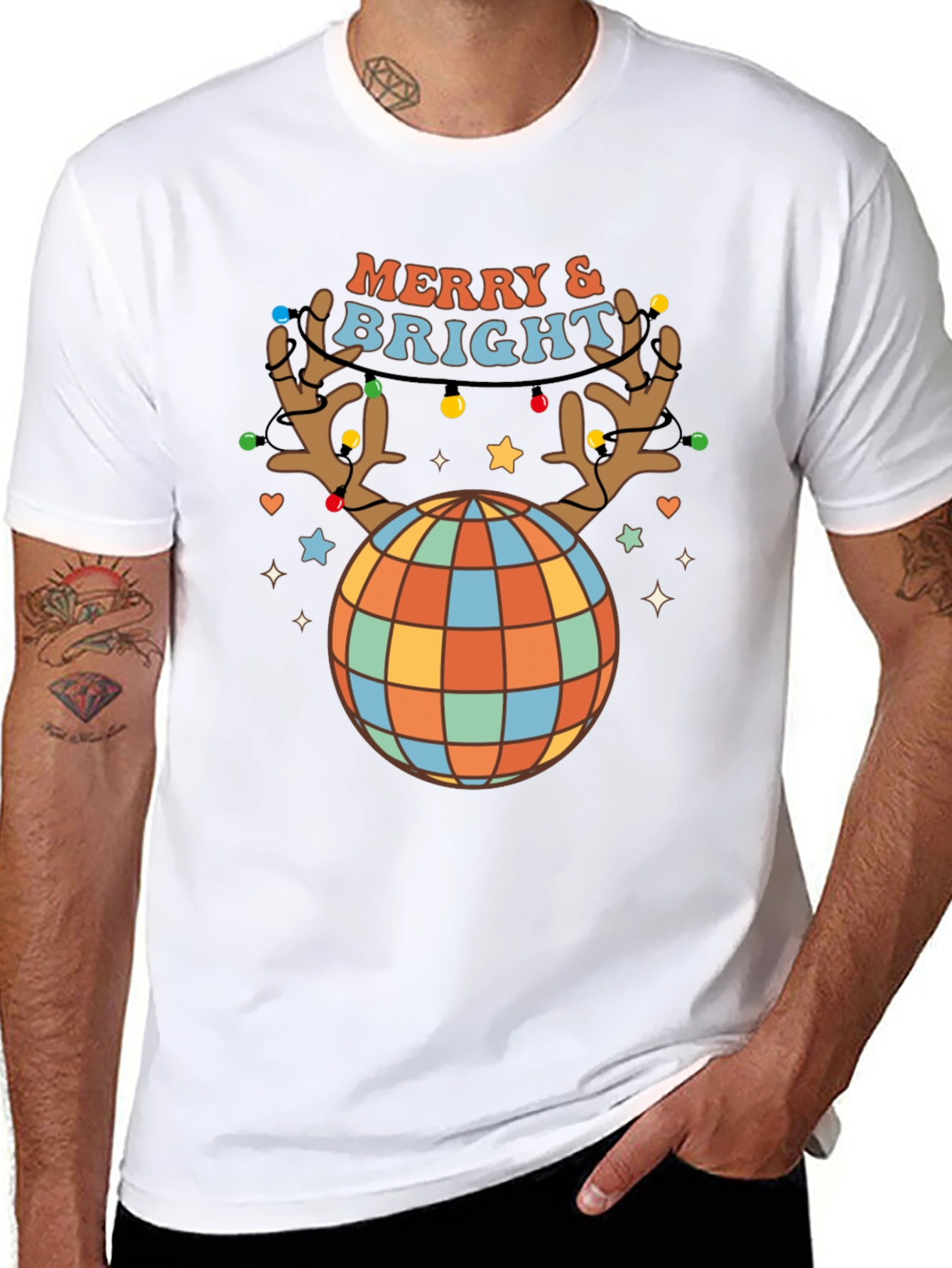 Retro Merry & Bright Holiday T-Shirt
