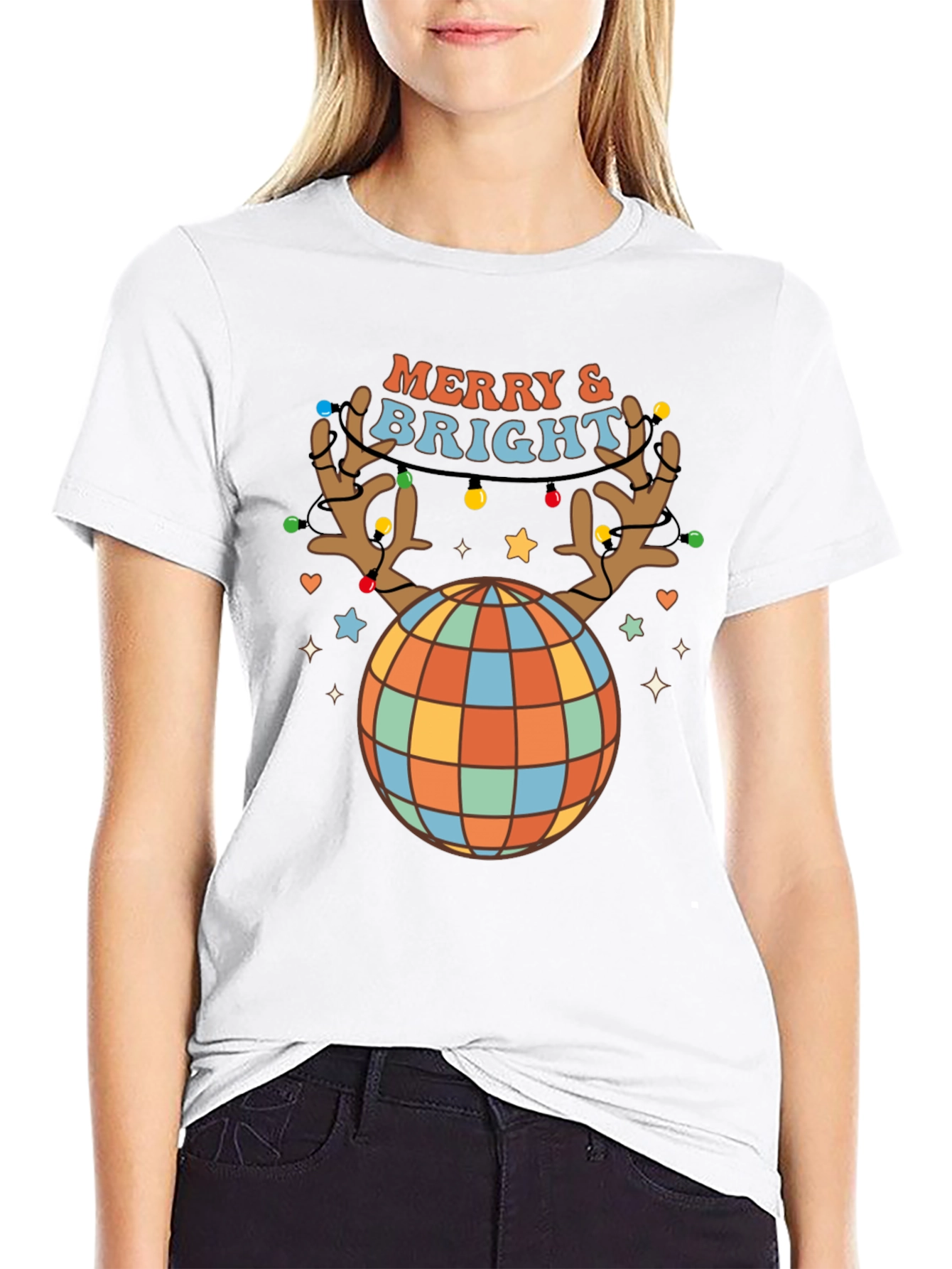 Retro Merry & Bright Holiday T-Shirt