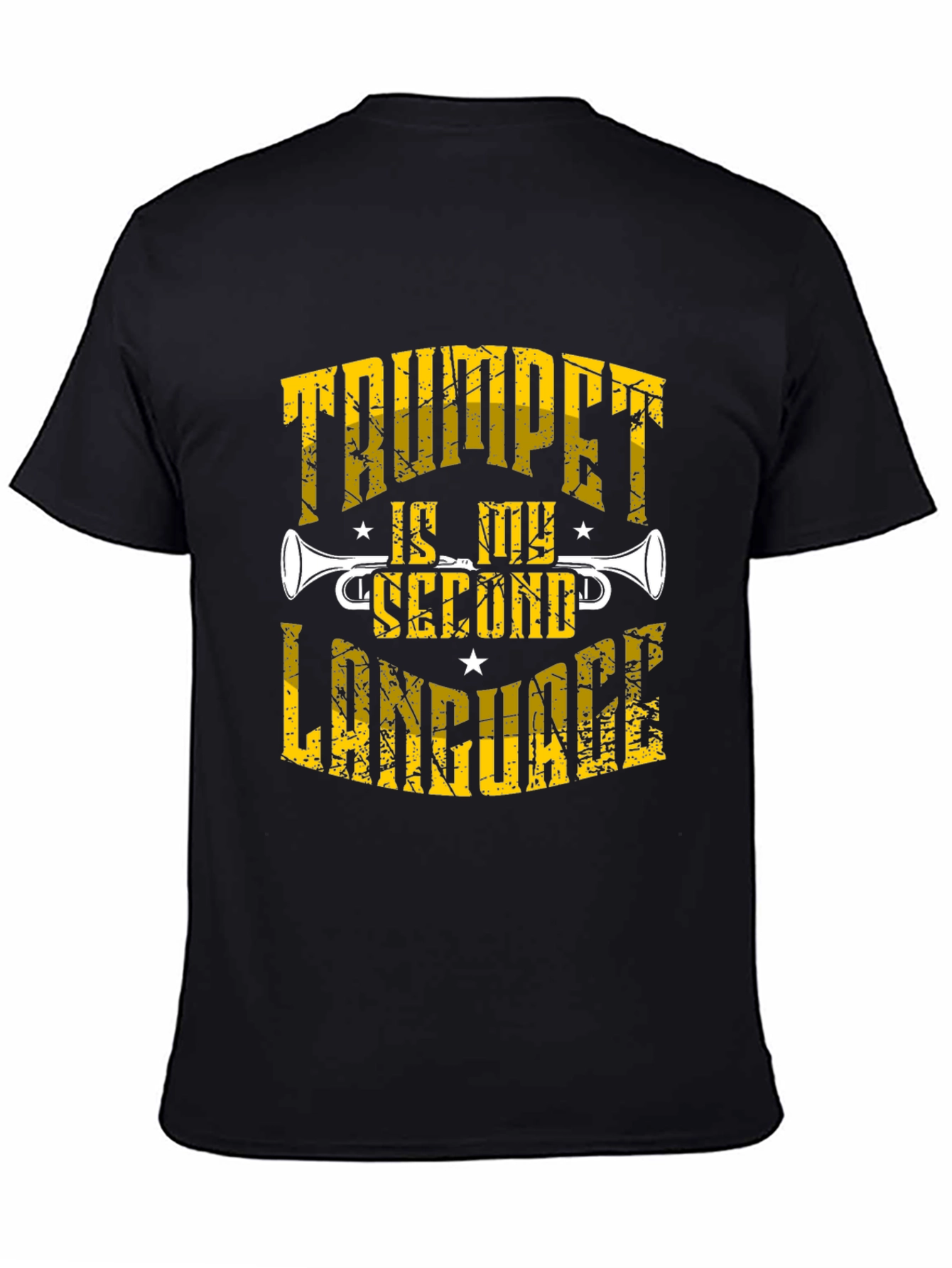 Trumpet is My Second Language Black T-Shirt