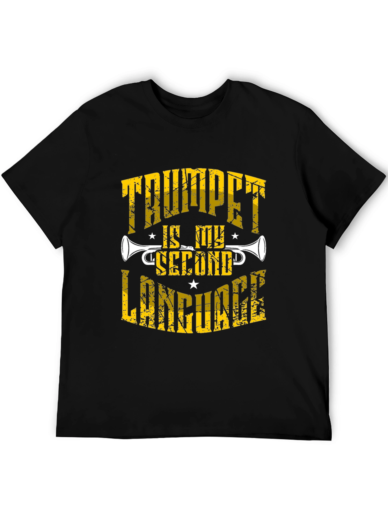 Trumpet is My Second Language Black T-Shirt