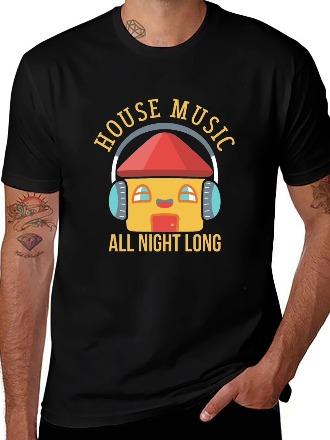 House Music All Night Long Graphic T-Shirt