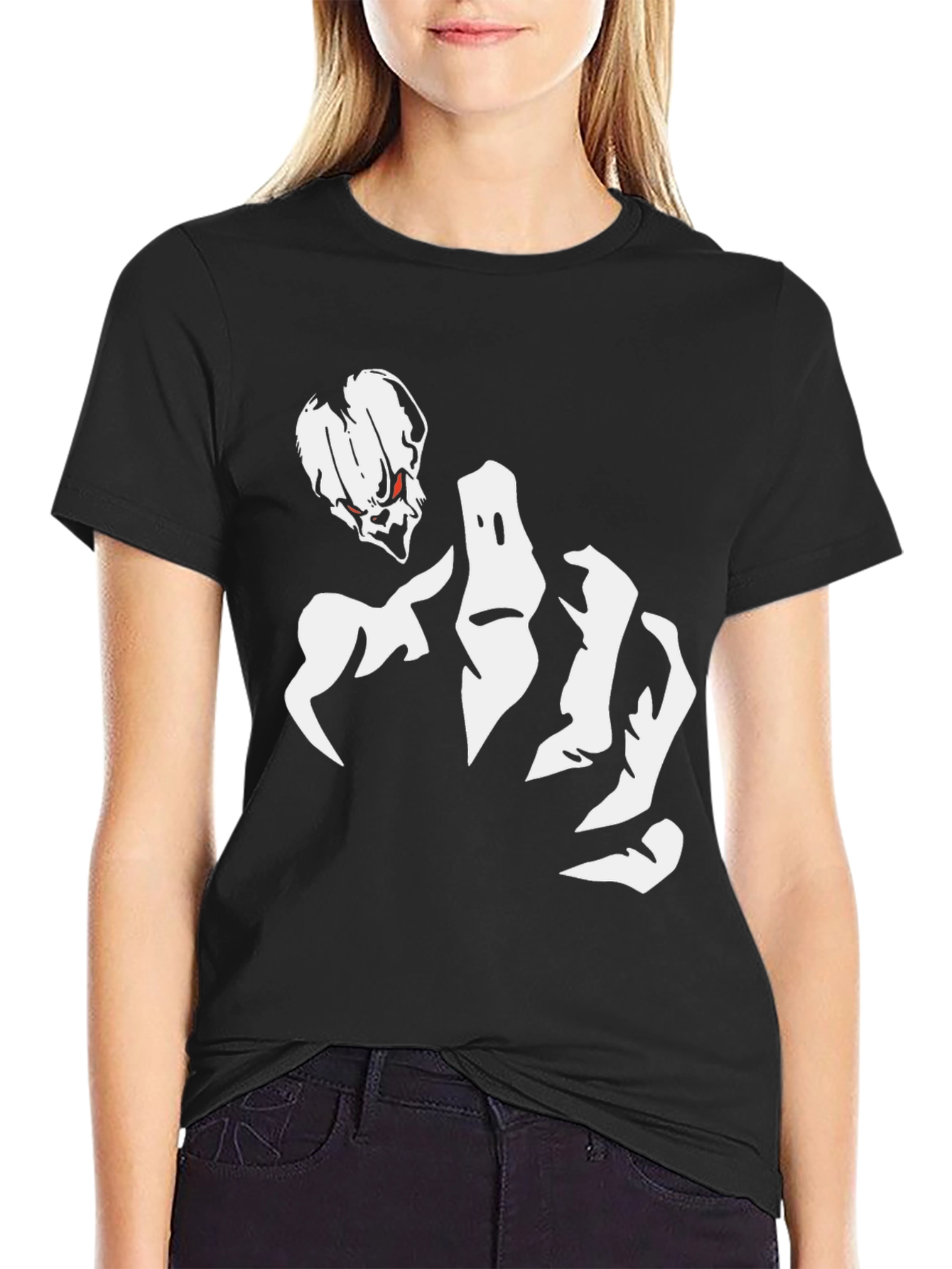 Skull & Hand Graphic Tee - Black Cotton Blend