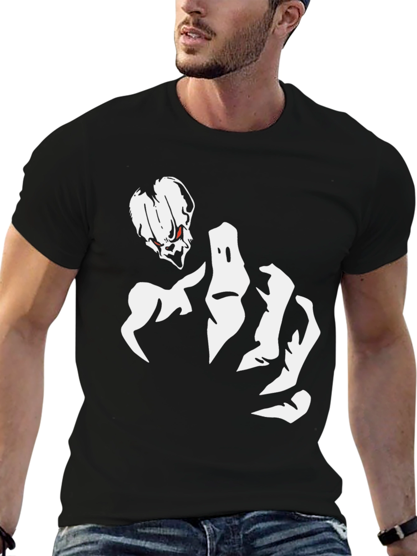 Skull & Hand Graphic Tee - Black Cotton Blend