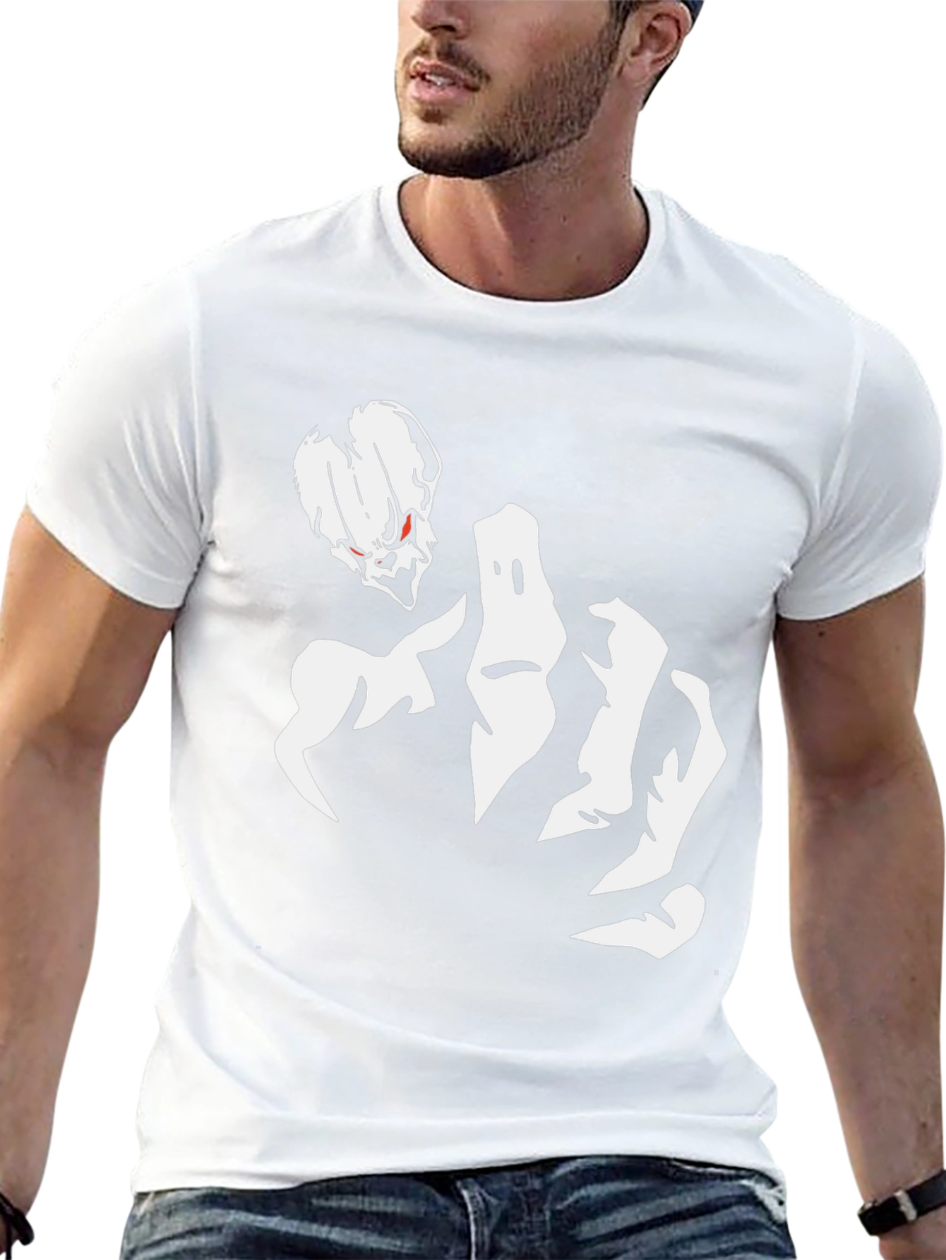 Skull & Hand Graphic Tee - Black Cotton Blend
