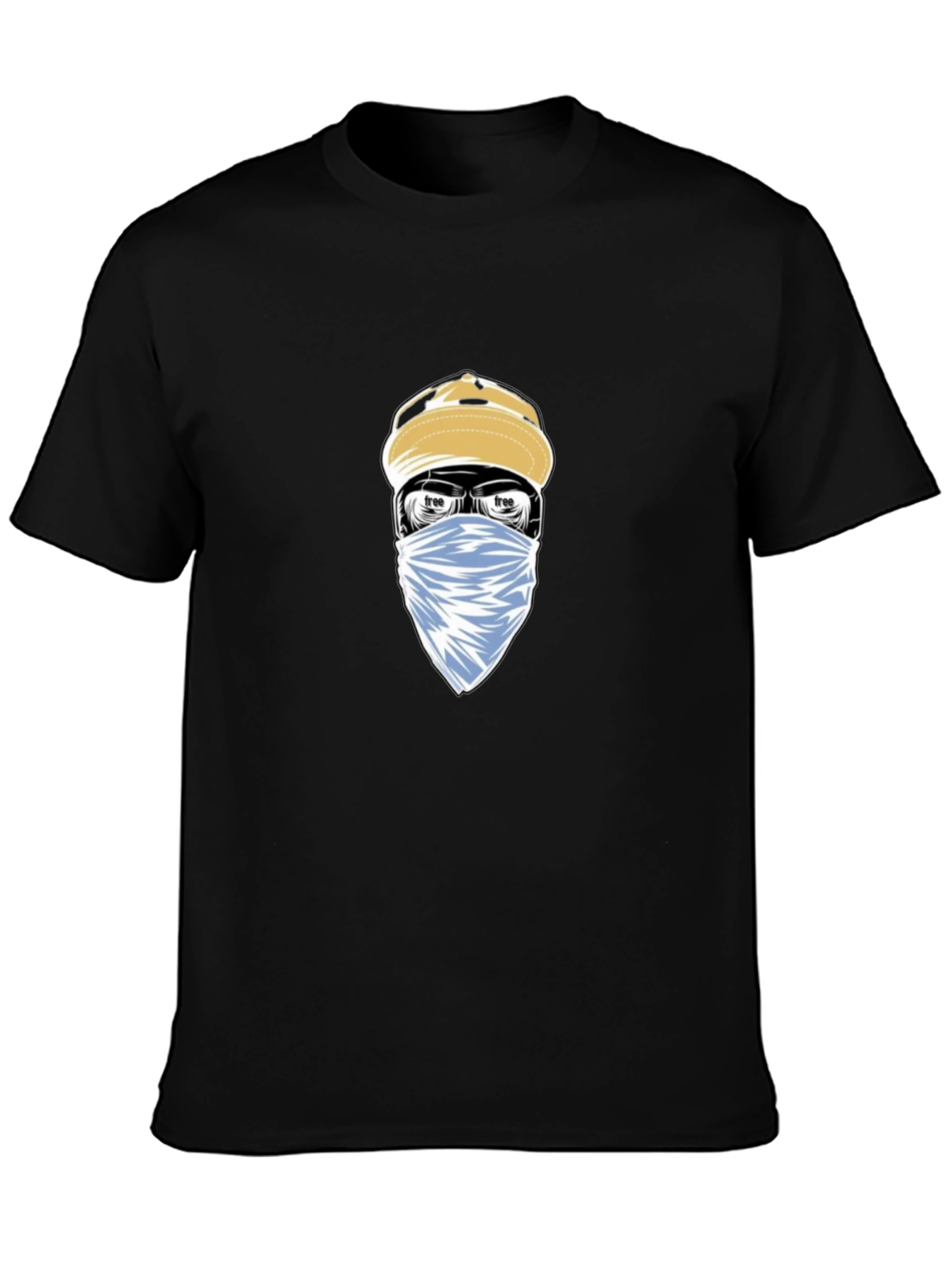 Urban Style Graphic Tee - Masked Character Design