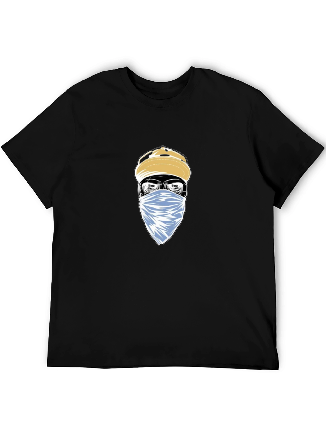 Urban Style Graphic Tee - Masked Character Design
