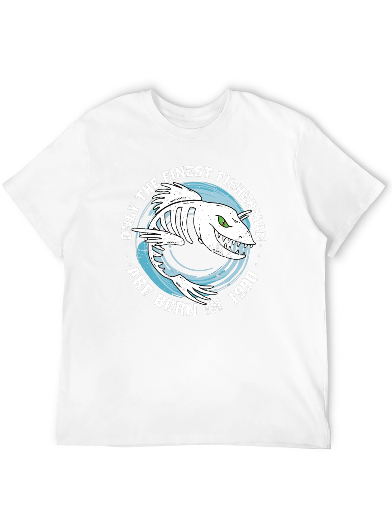 Finest Fisherman Born in 1990 Black T-Shirt