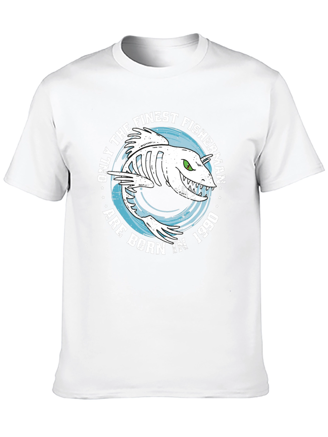 Finest Fisherman Born in 1990 Black T-Shirt