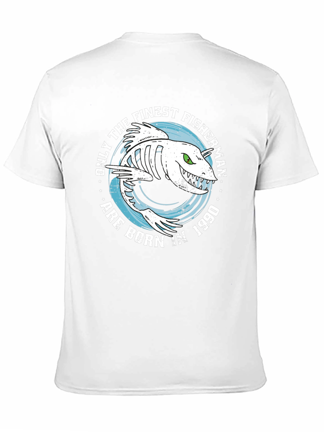 Finest Fisherman Born in 1990 Black T-Shirt