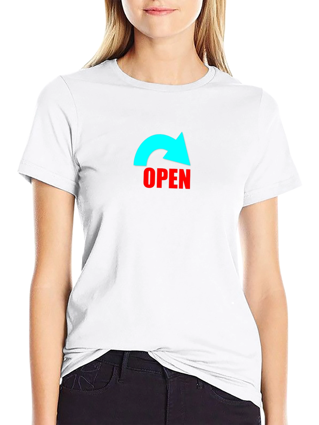 Open Arrow Graphic Black T-Shirt