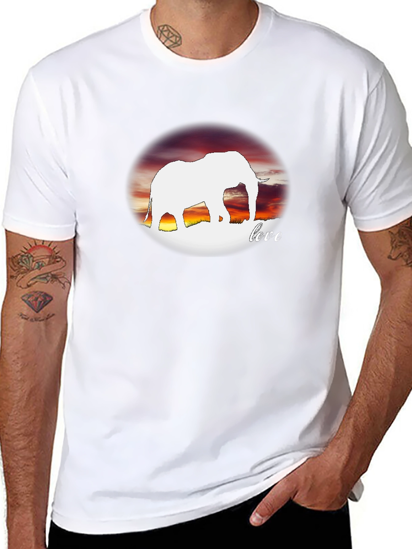 Elephant Love Graphic Black Tee