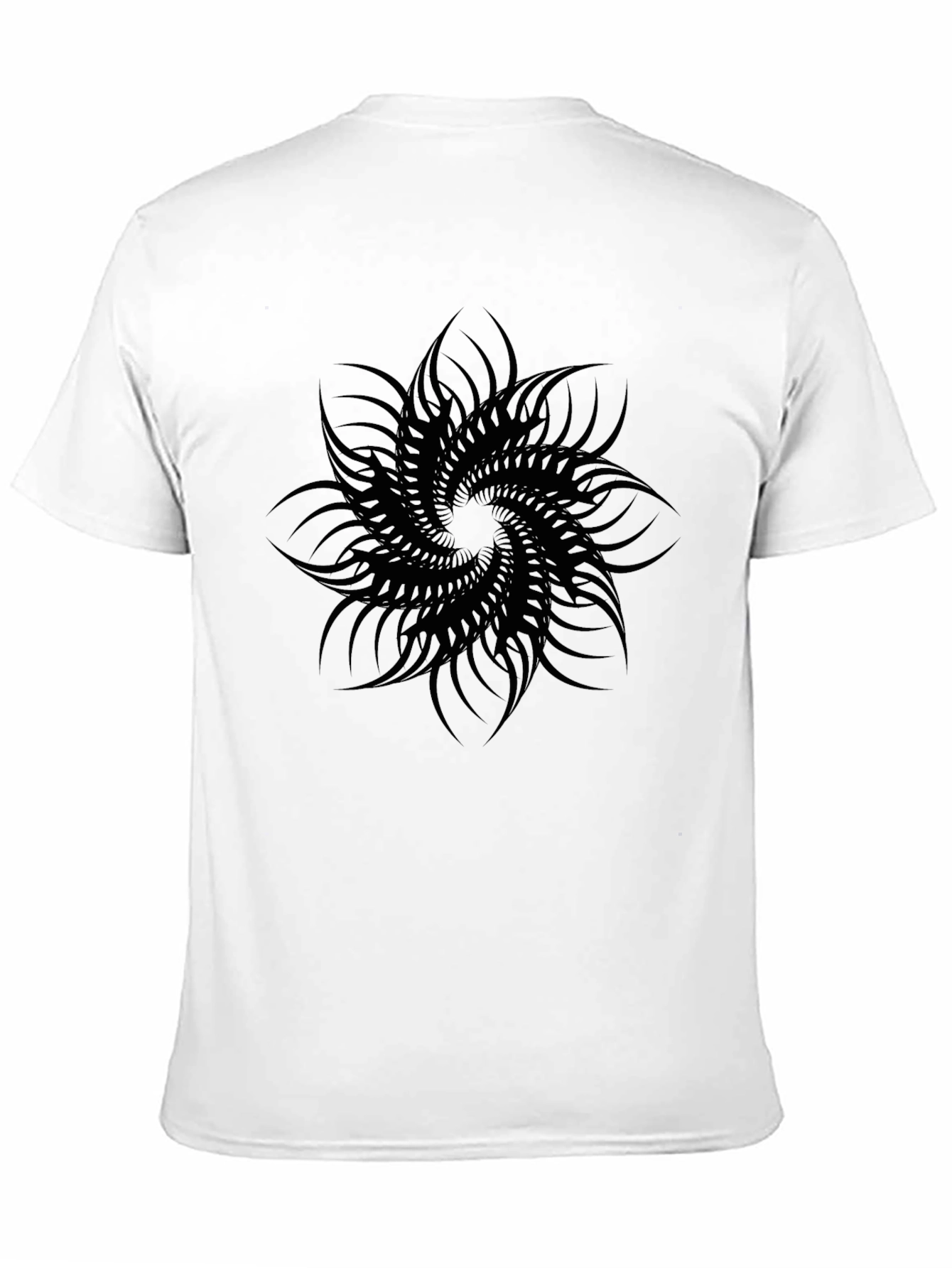Abstract Swirl Graphic Tee - Black Cotton