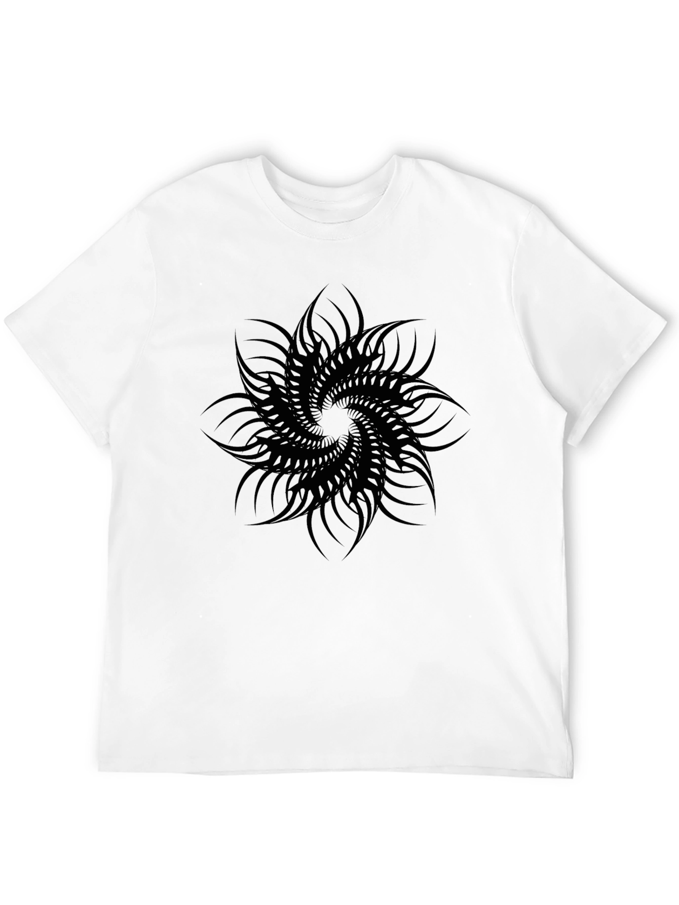 Abstract Swirl Graphic Tee - Black Cotton