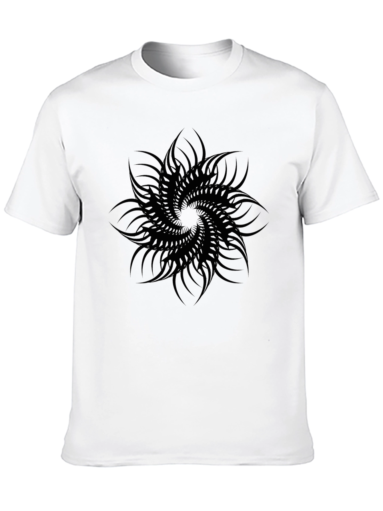 Abstract Swirl Graphic Tee - Black Cotton