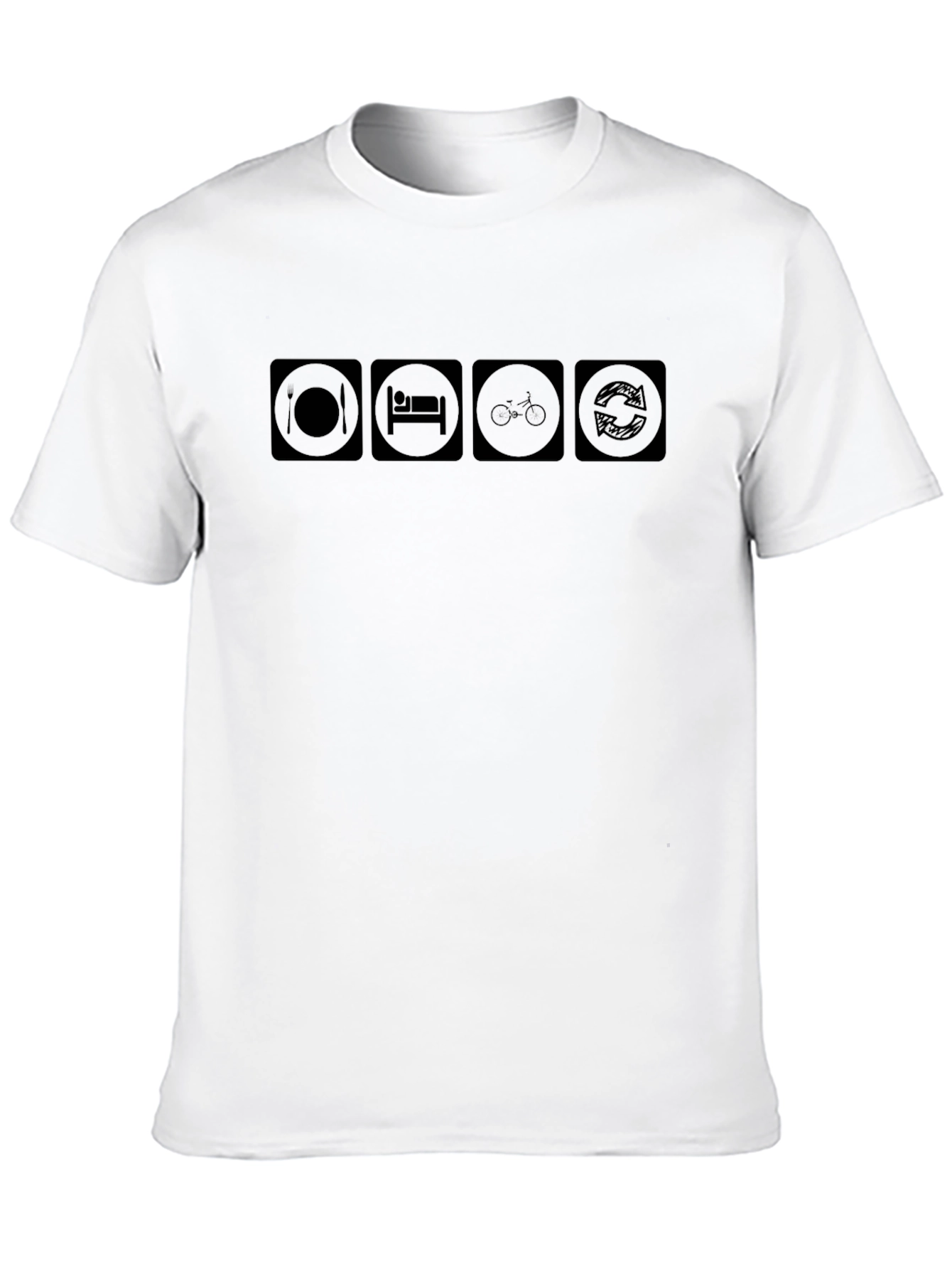 Eat Sleep Cycle Repeat Black T-Shirt