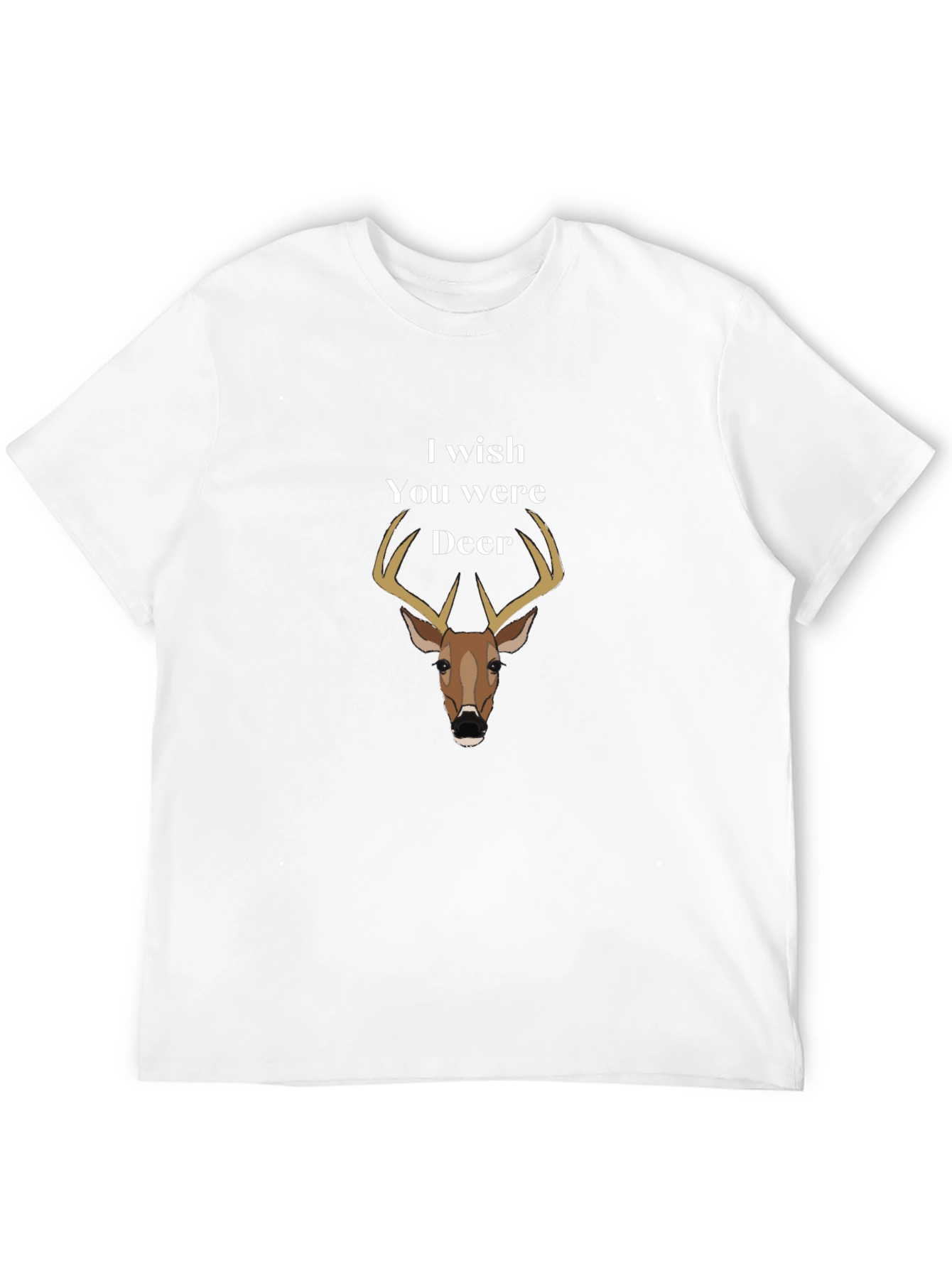 I Wish You Were Deer Black T-Shirt