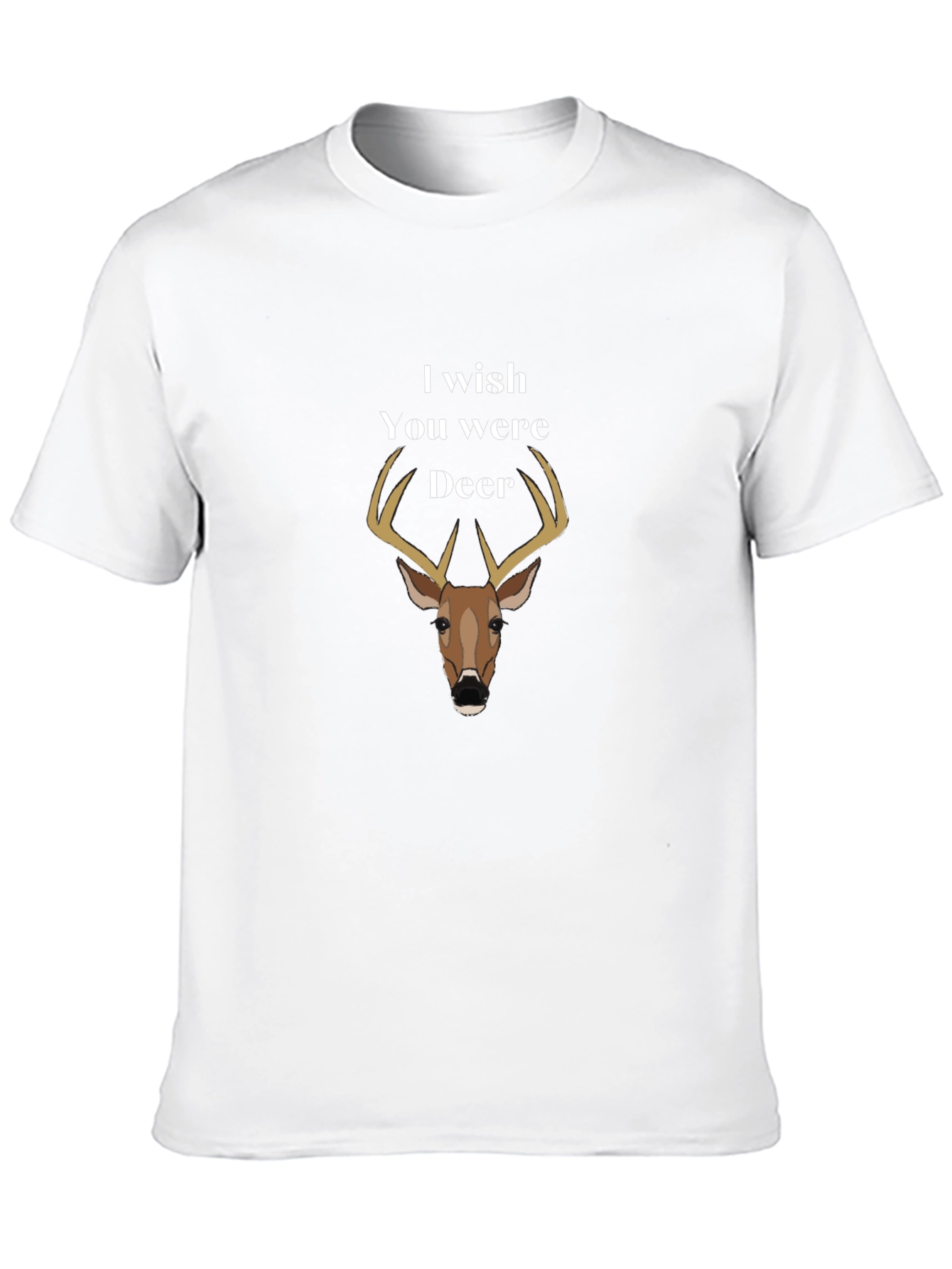 I Wish You Were Deer Black T-Shirt