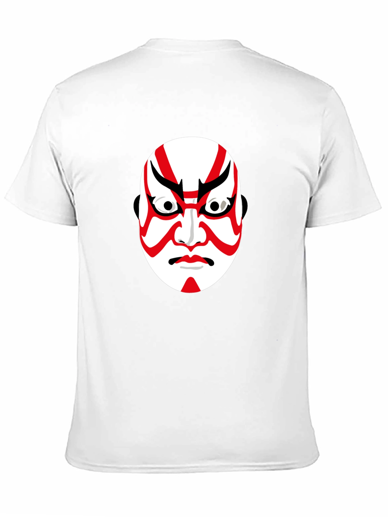 Kabuki Mask Graphic Tee - Black Cotton T-Shirt