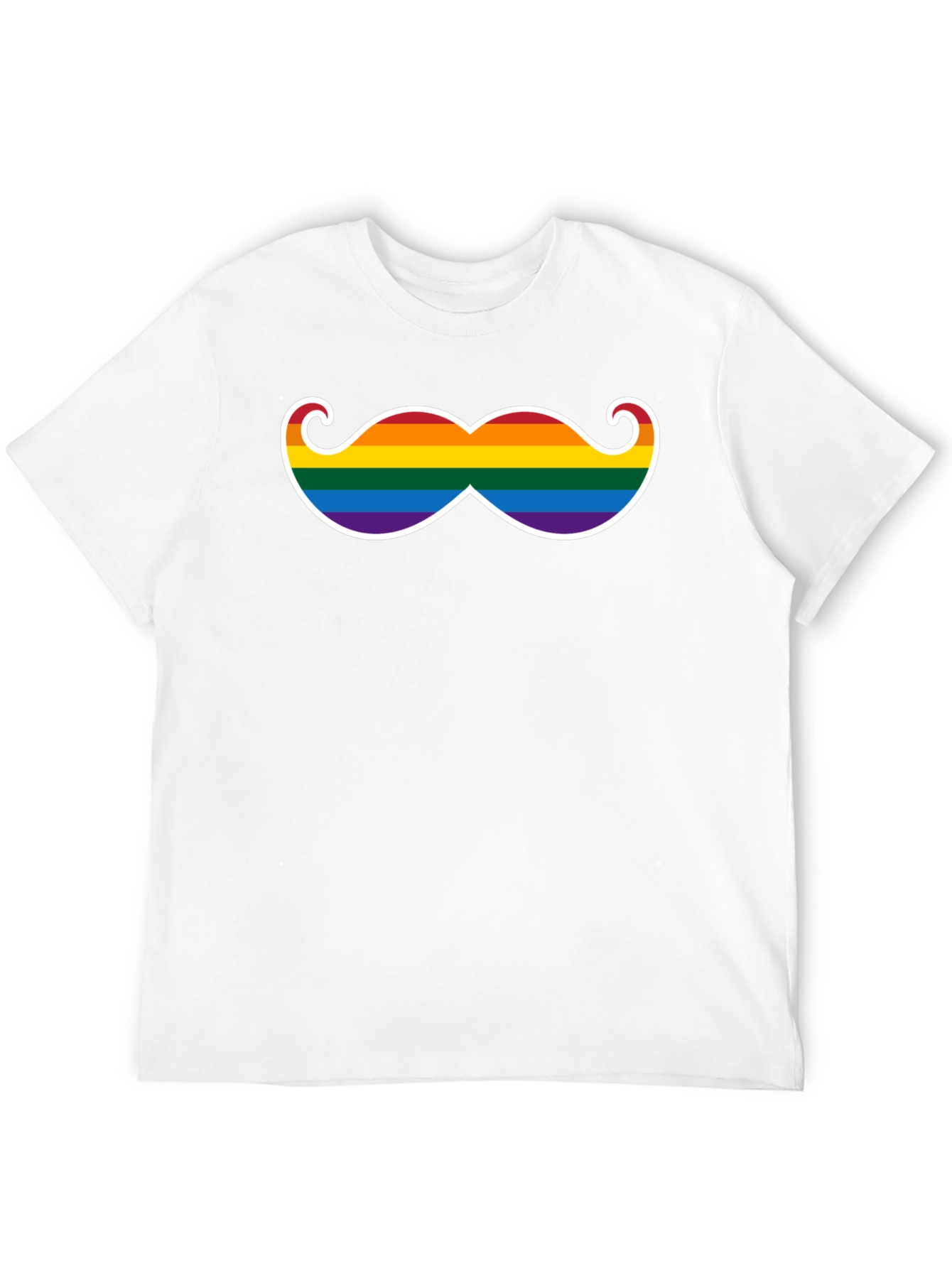 Rainbow Mustache Graphic T-Shirt