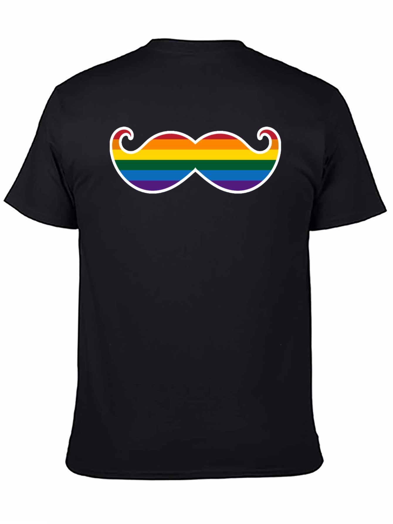 Rainbow Mustache Graphic T-Shirt