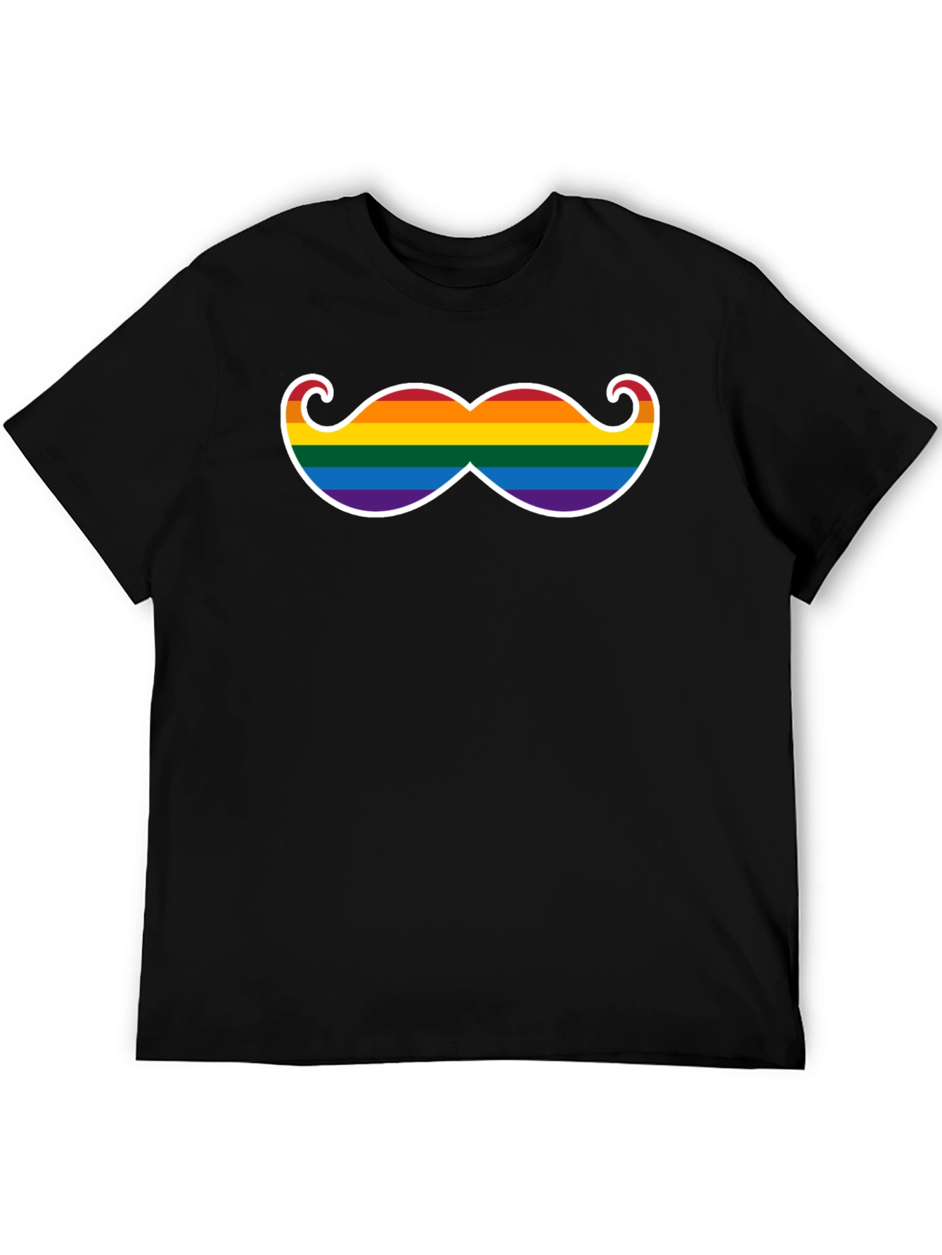 Rainbow Mustache Graphic T-Shirt