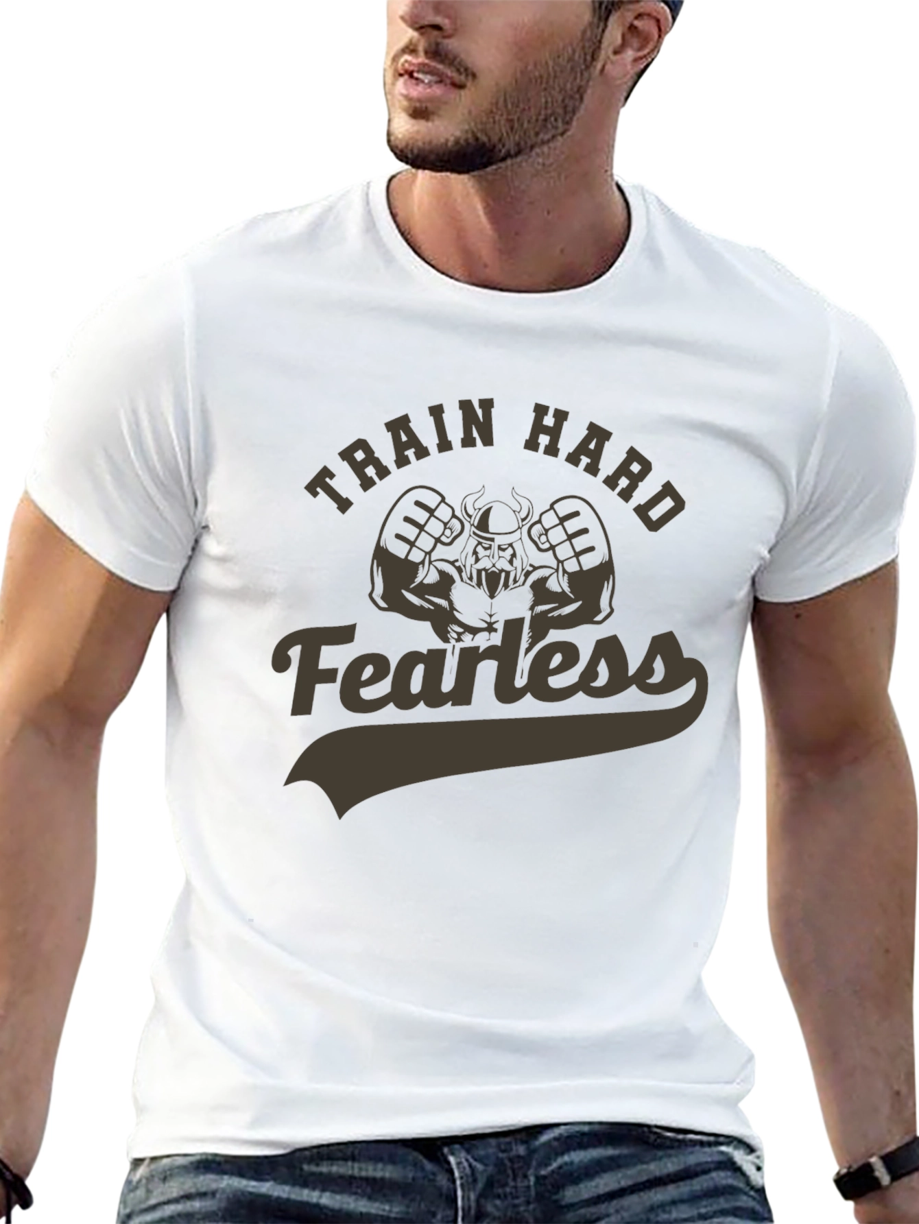 Train Hard Fearless Viking Graphic Tee