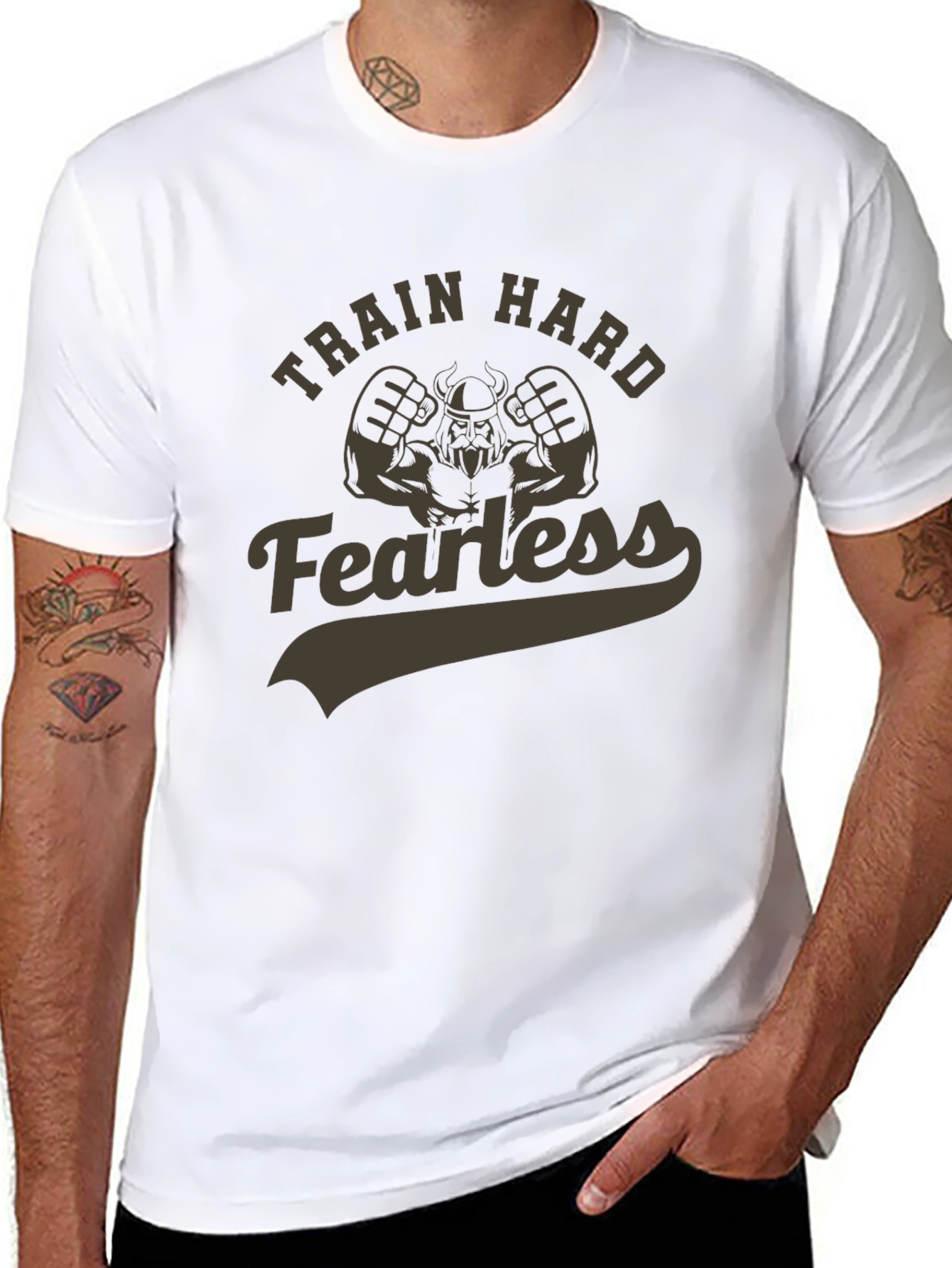 Train Hard Fearless Viking Graphic Tee