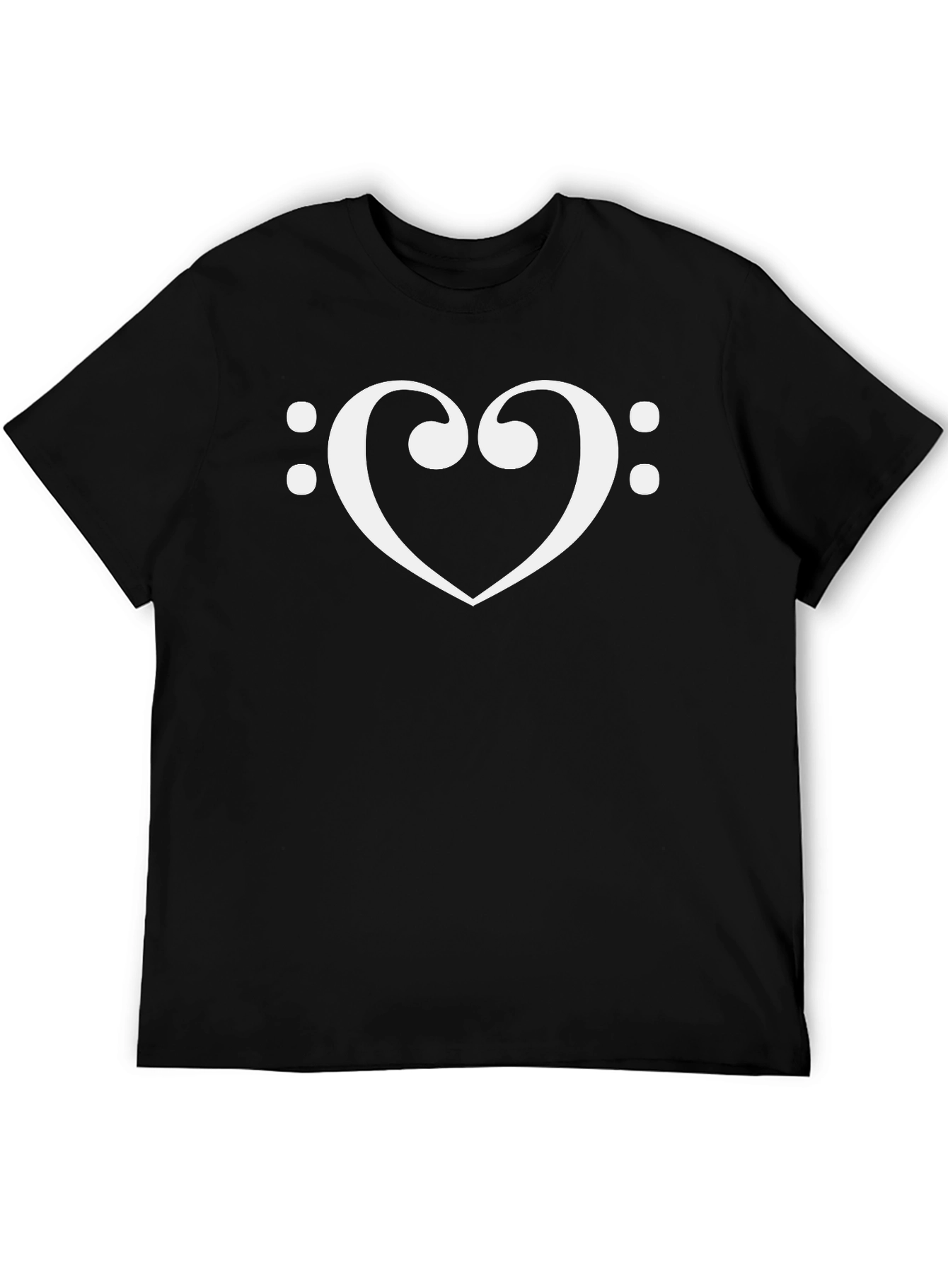 Bass Clef Heart Graphic Tee - Music Lovers T-Shirt
