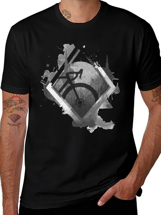 Bicycle Graphic Tee - Stylish Black Cotton Shirt