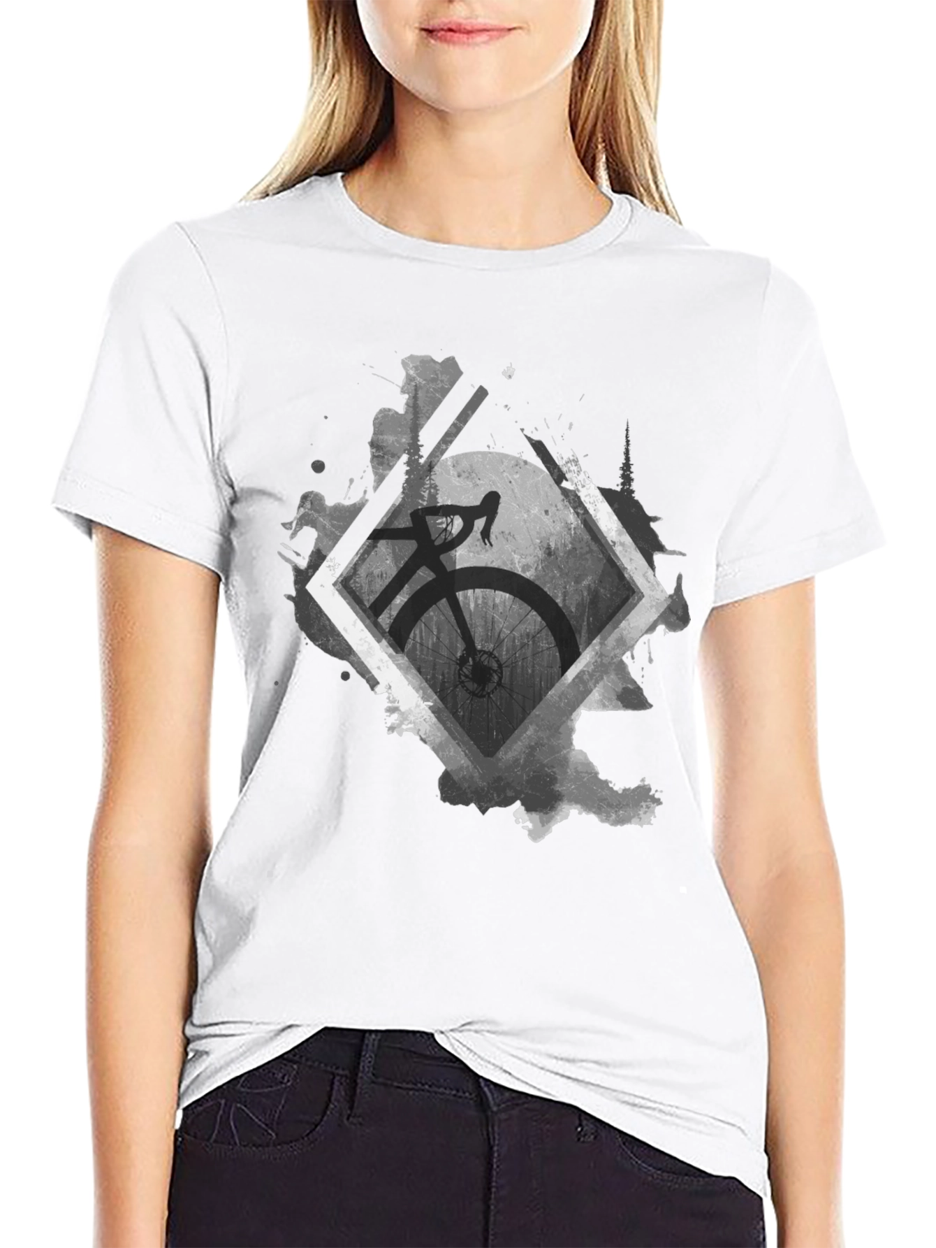 Bicycle Graphic Tee - Stylish Black Cotton Shirt