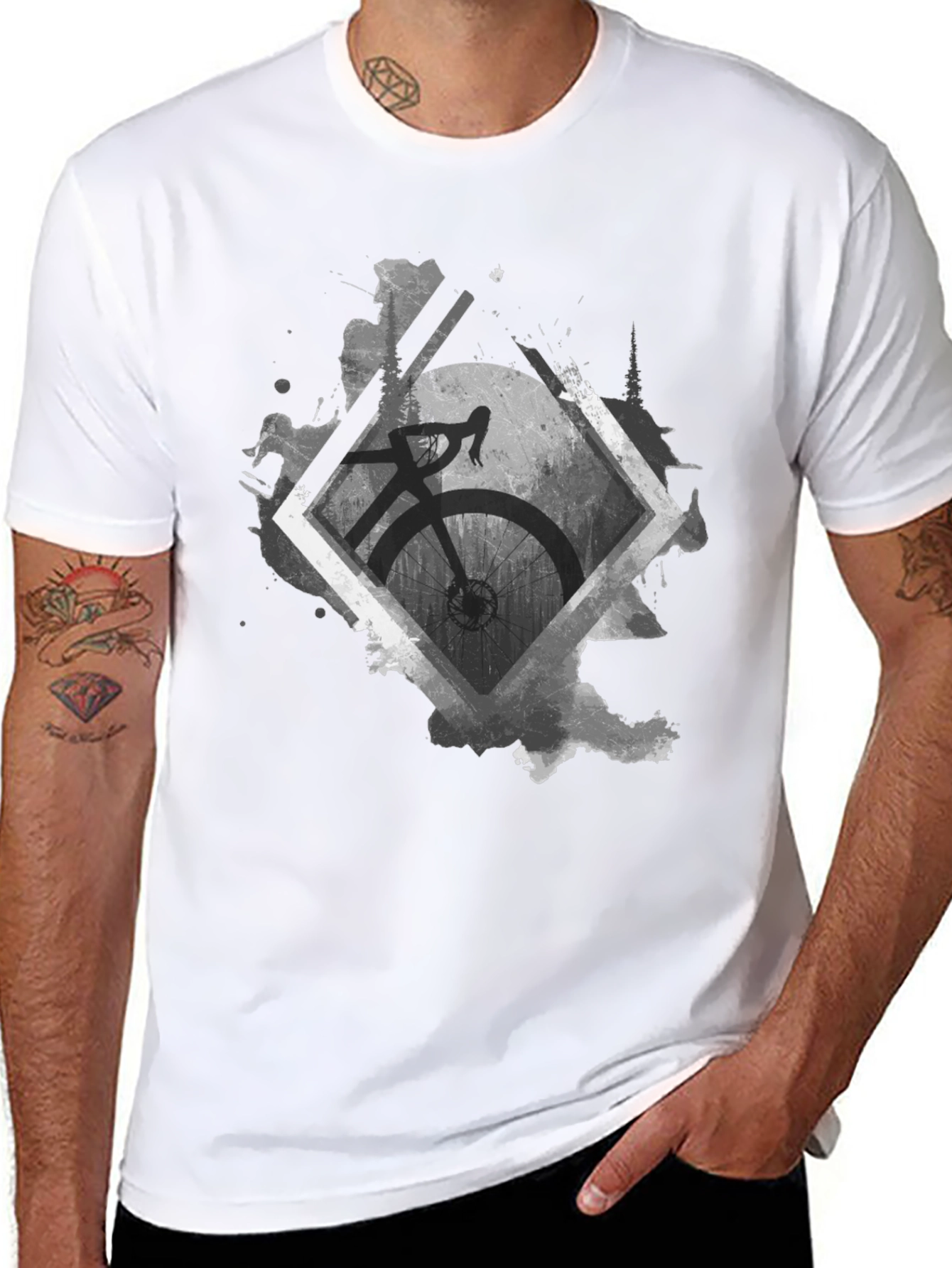 Bicycle Graphic Tee - Stylish Black Cotton Shirt