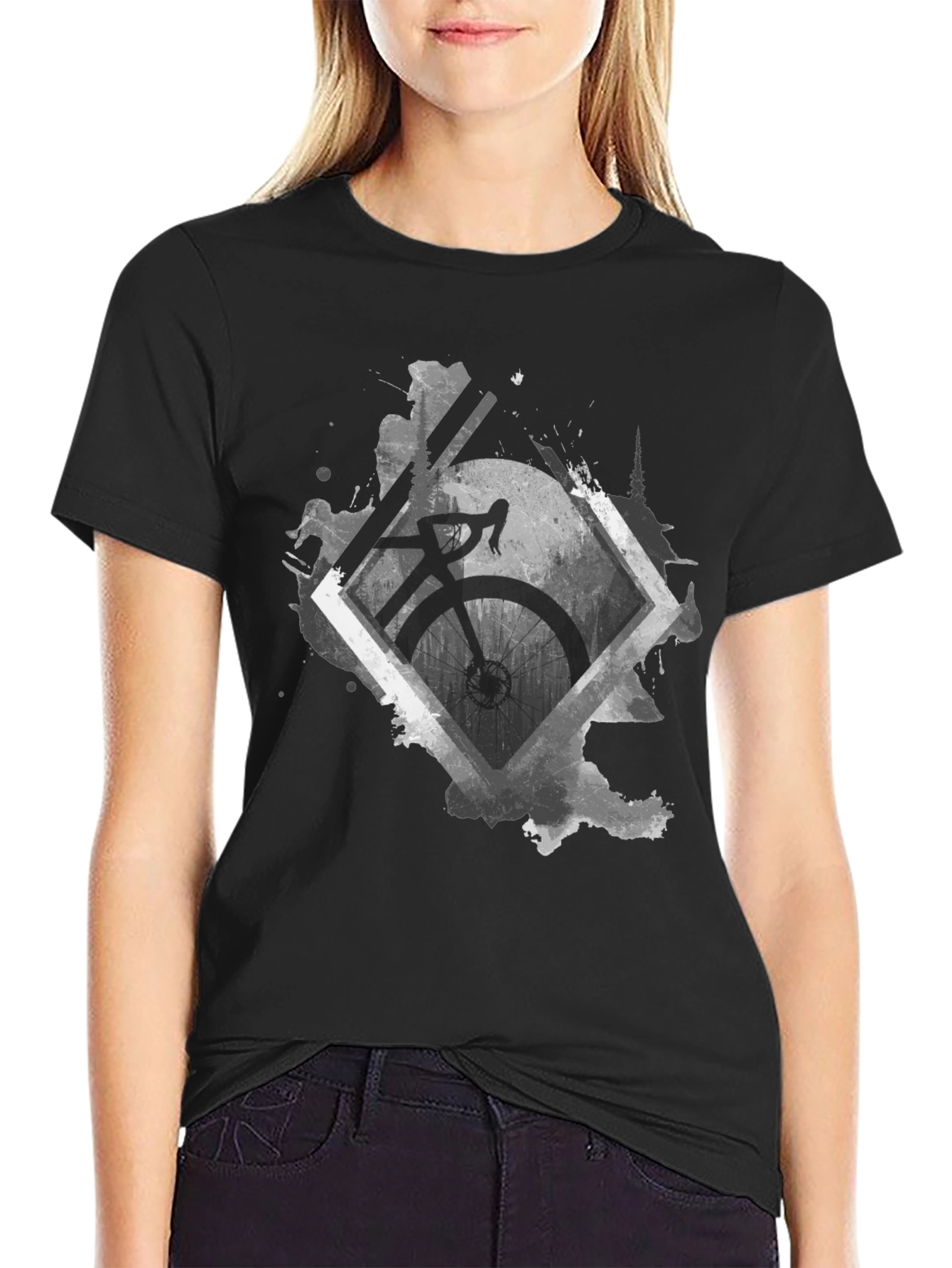 Bicycle Graphic Tee - Stylish Black Cotton Shirt