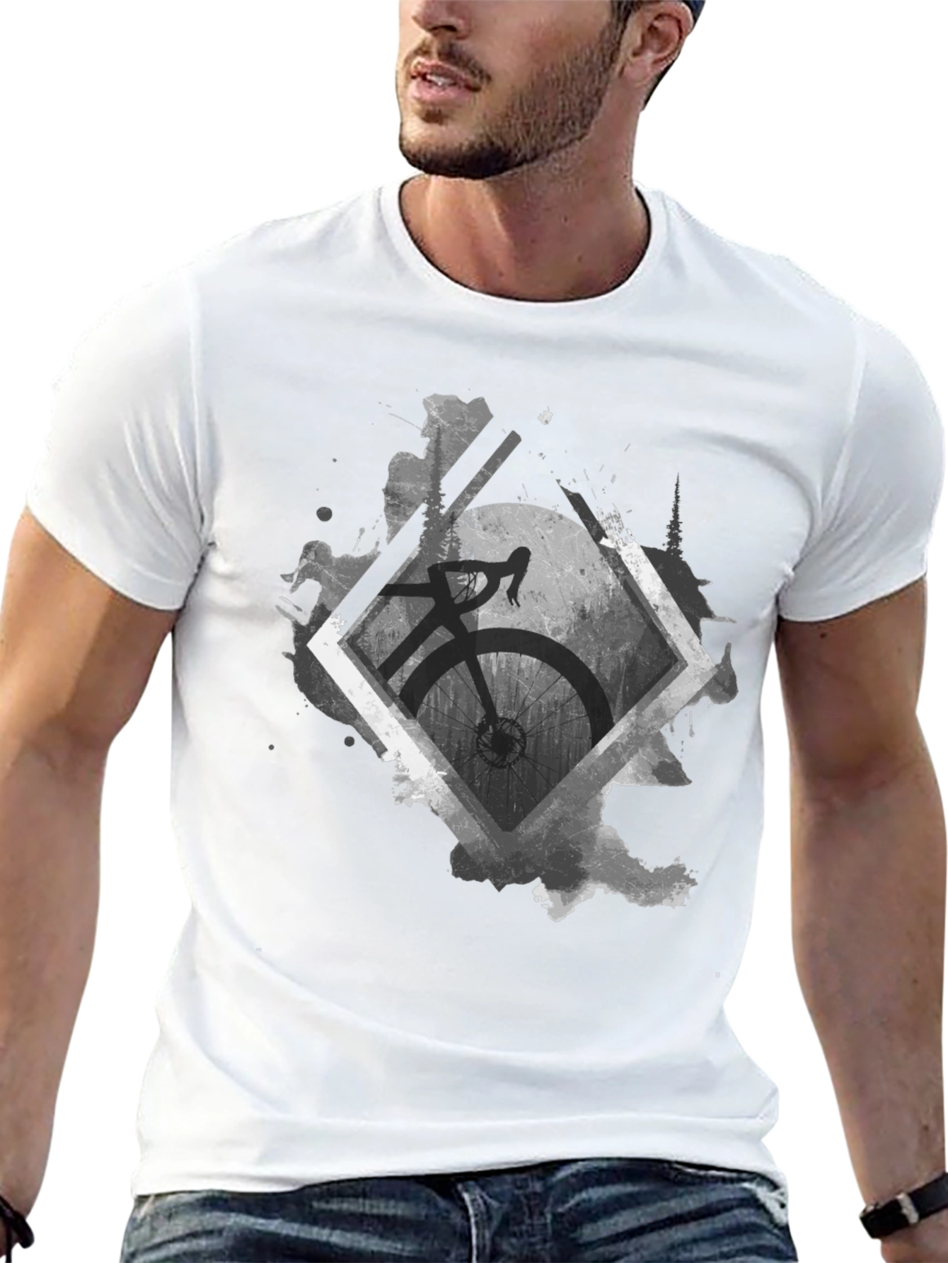 Bicycle Graphic Tee - Stylish Black Cotton Shirt