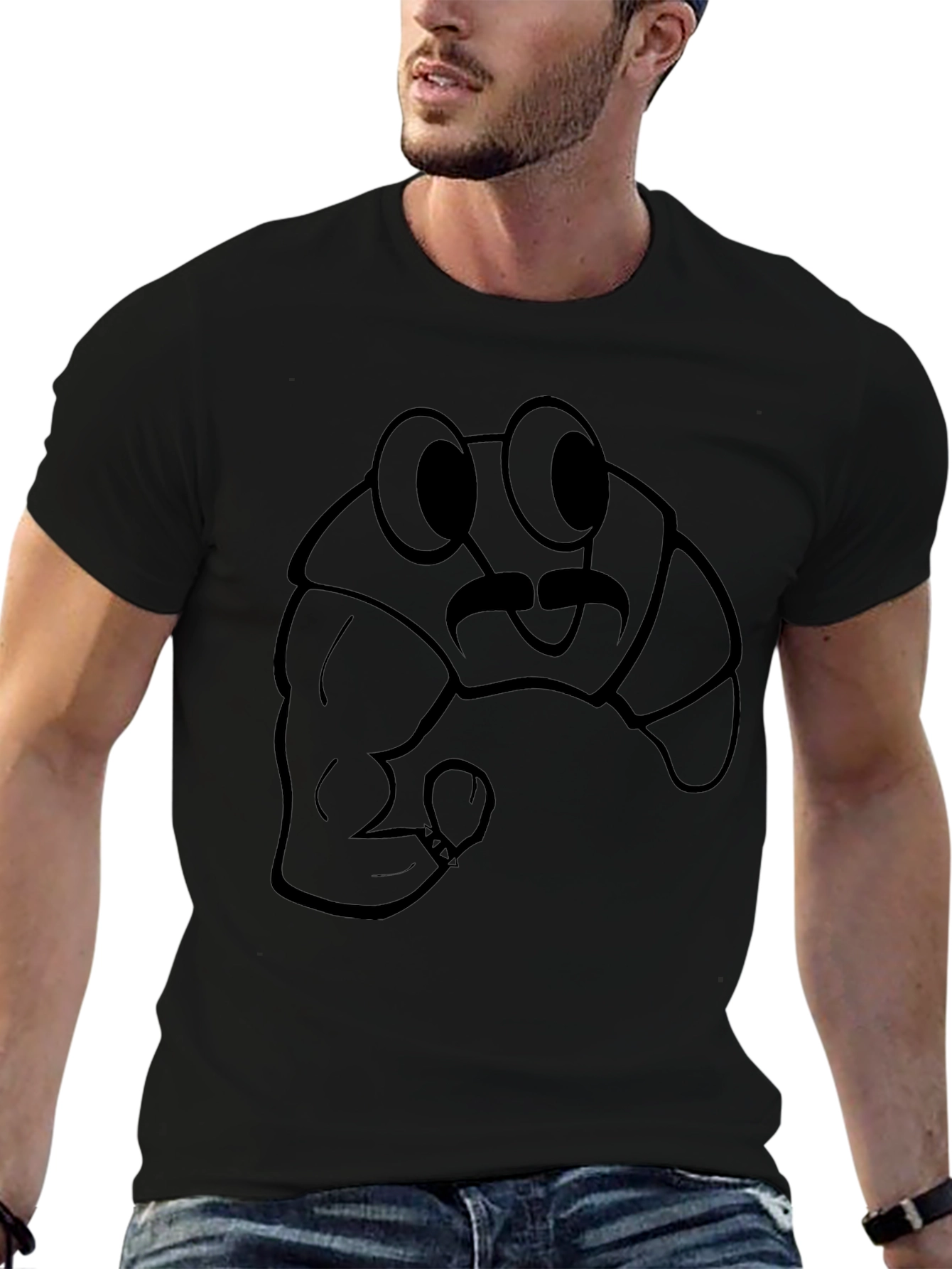 Funny Croissant Boxer T-Shirt - Unique Graphic Tee