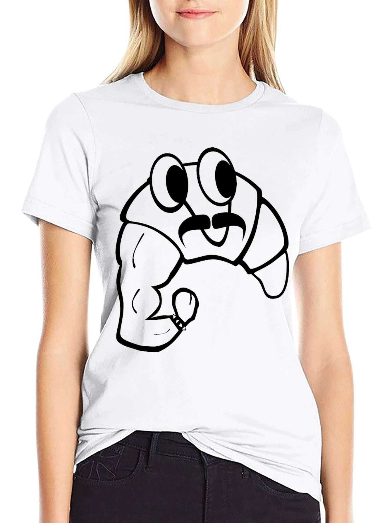 Funny Croissant Boxer T-Shirt - Unique Graphic Tee