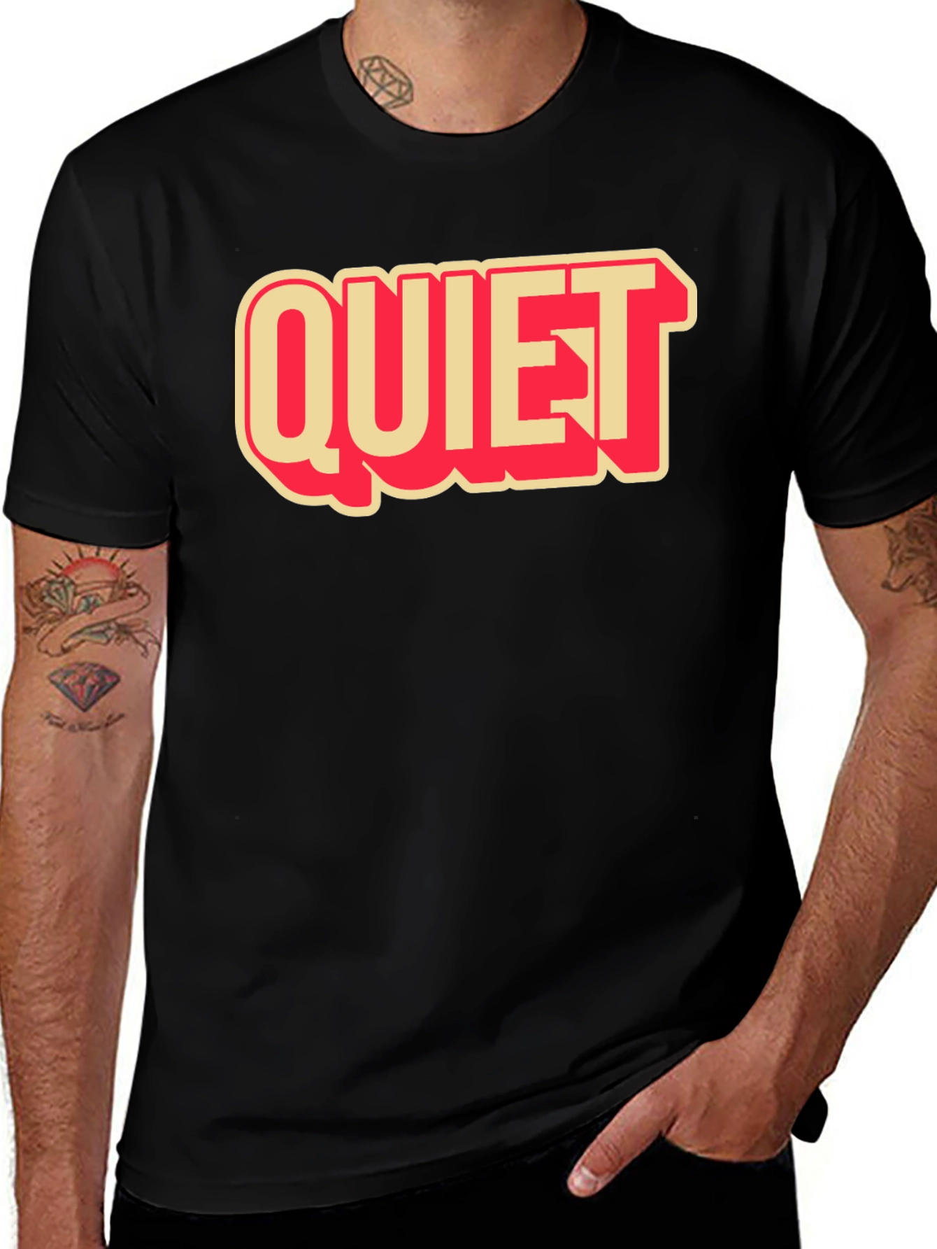 Quiet Graphic Tee - Retro Style T-Shirt