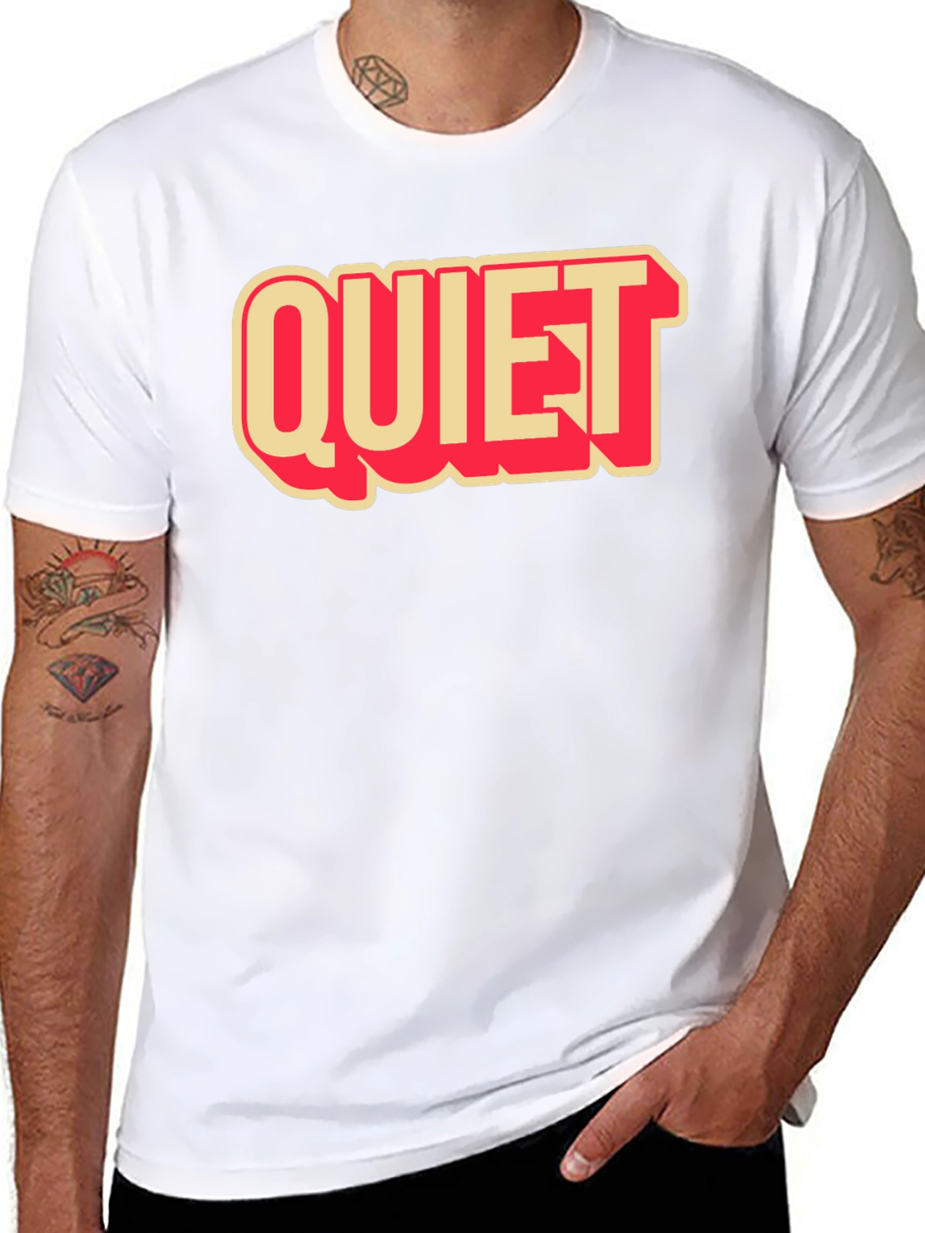 Quiet Graphic Tee - Retro Style T-Shirt