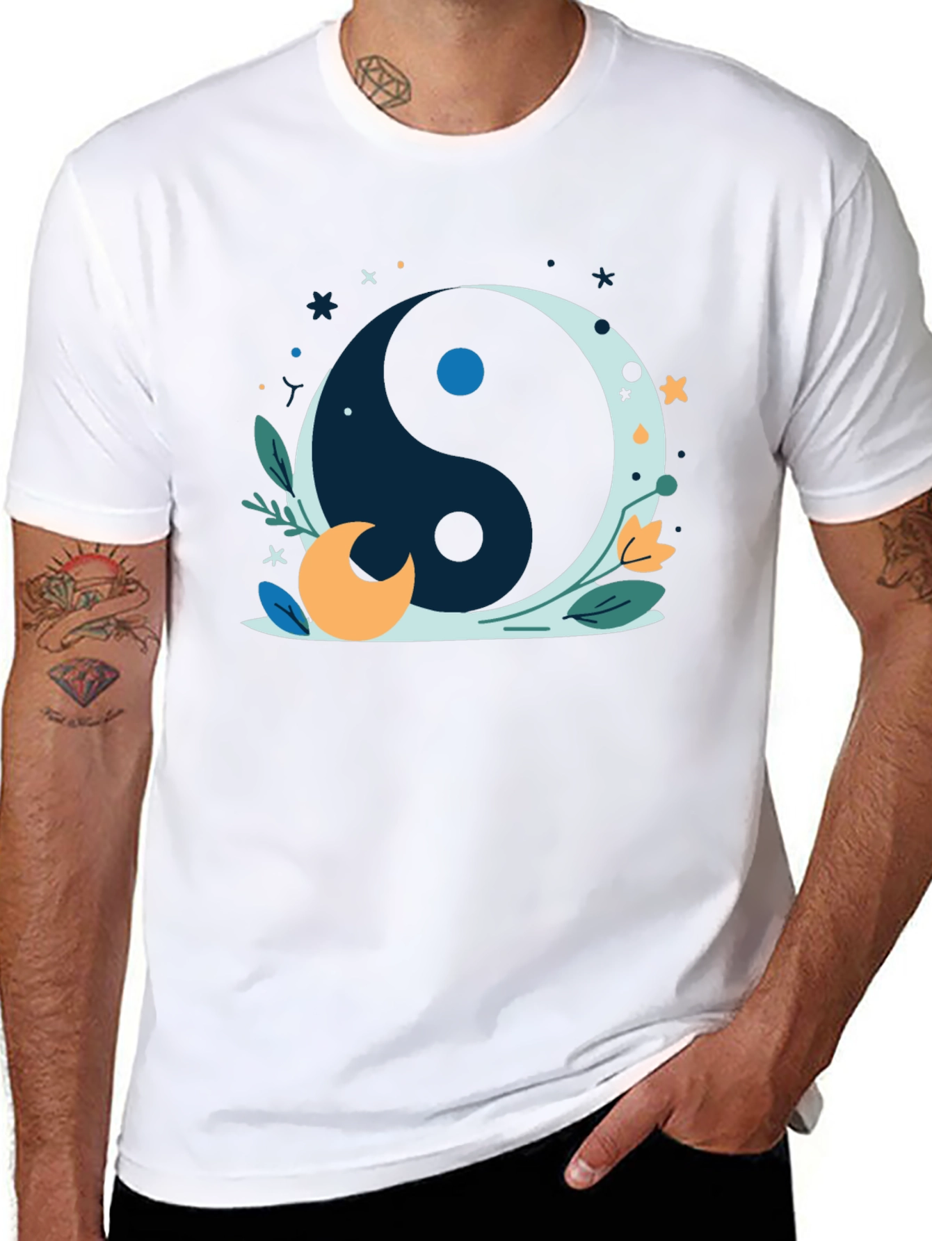 Yin Yang Moon Black T-Shirt