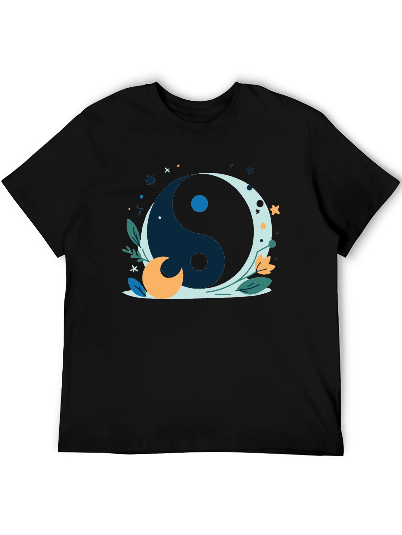 Yin Yang Moon Black T-Shirt