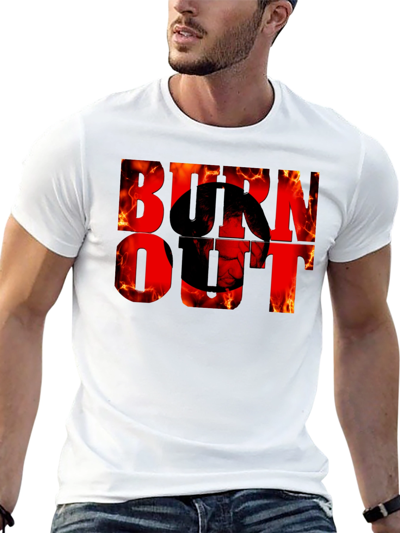 Burnout Graphic Tee - Fiery Design