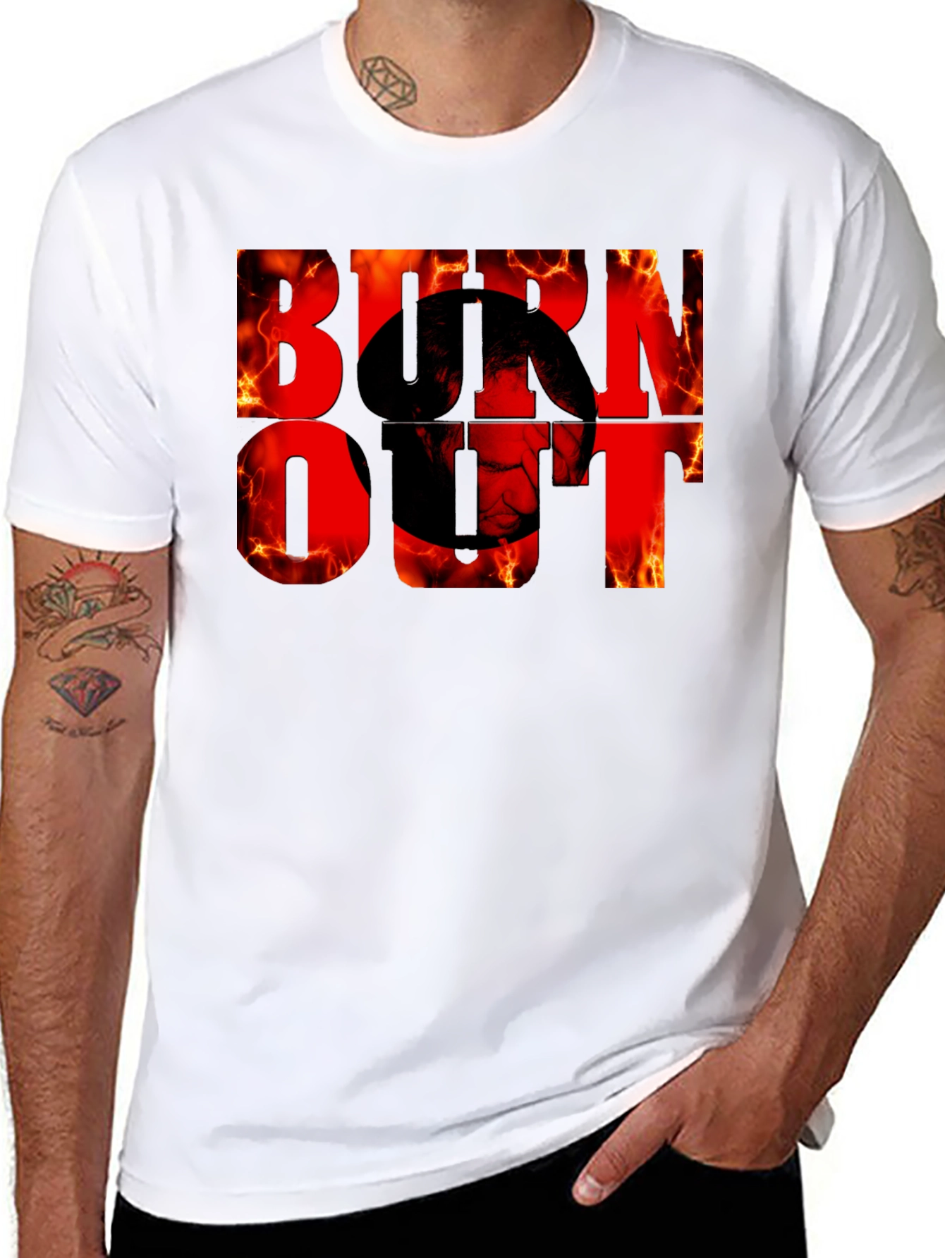 Burnout Graphic Tee - Fiery Design