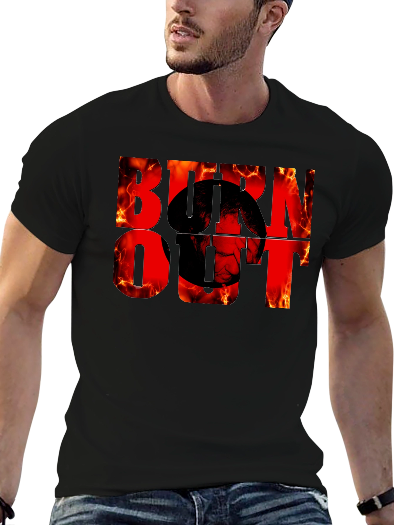 Burnout Graphic Tee - Fiery Design