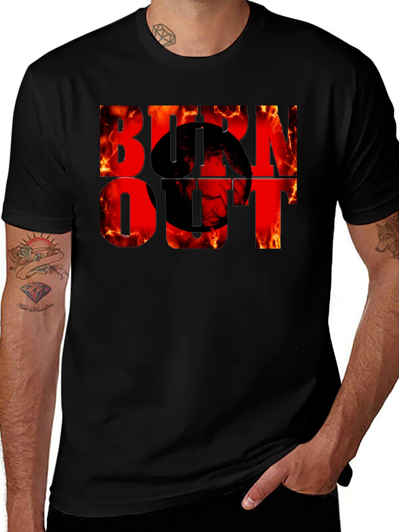 Burnout Graphic Tee - Fiery Design