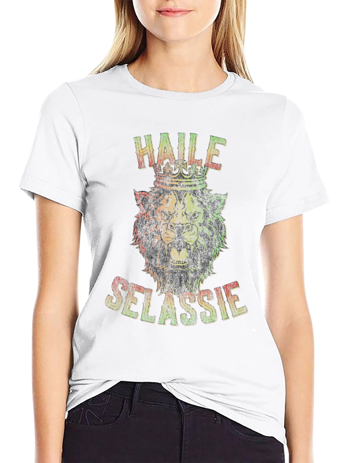 Haile Selassie Lion Graphic T-Shirt