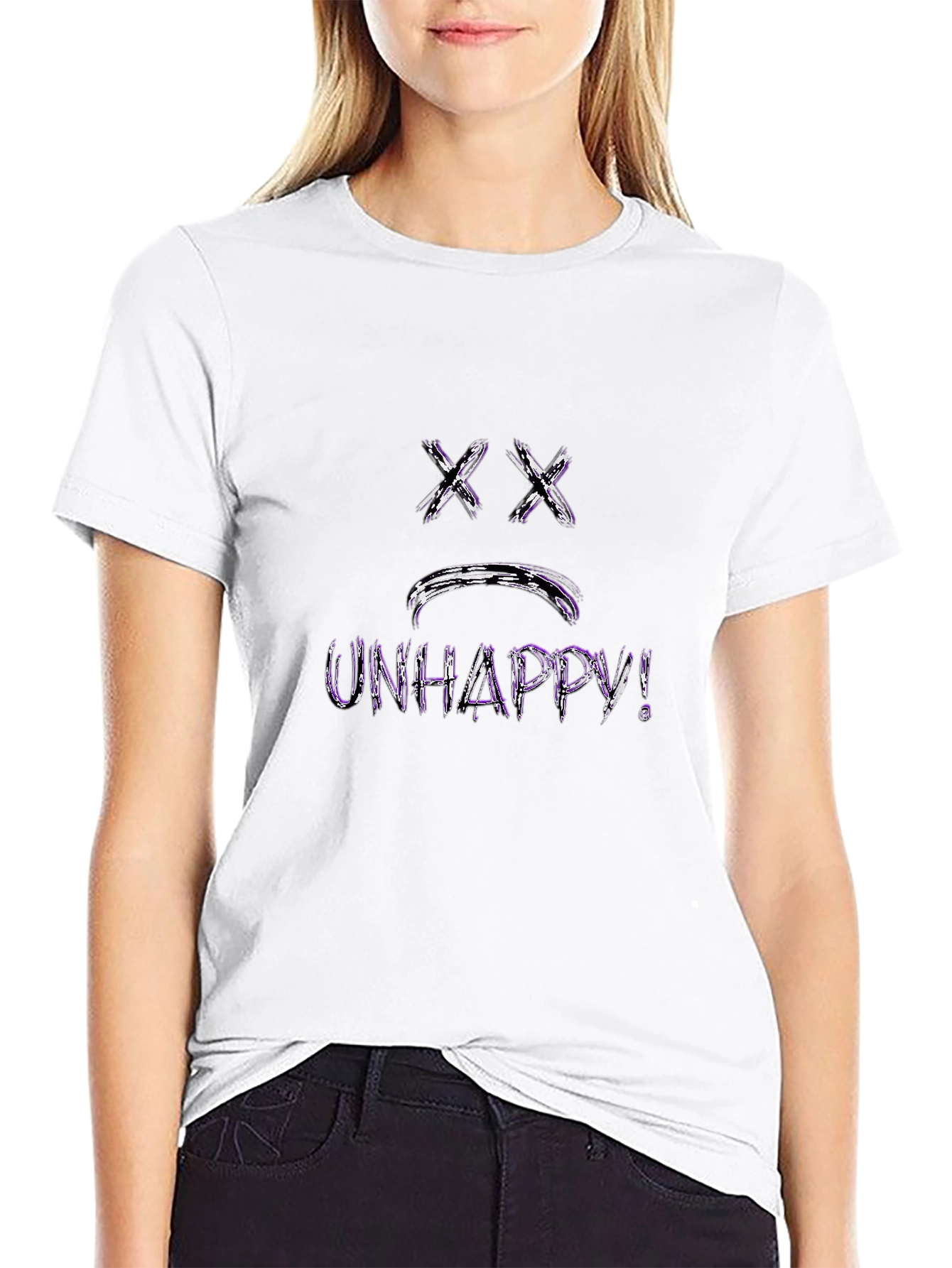 Unhappy Graphic Black T-Shirt