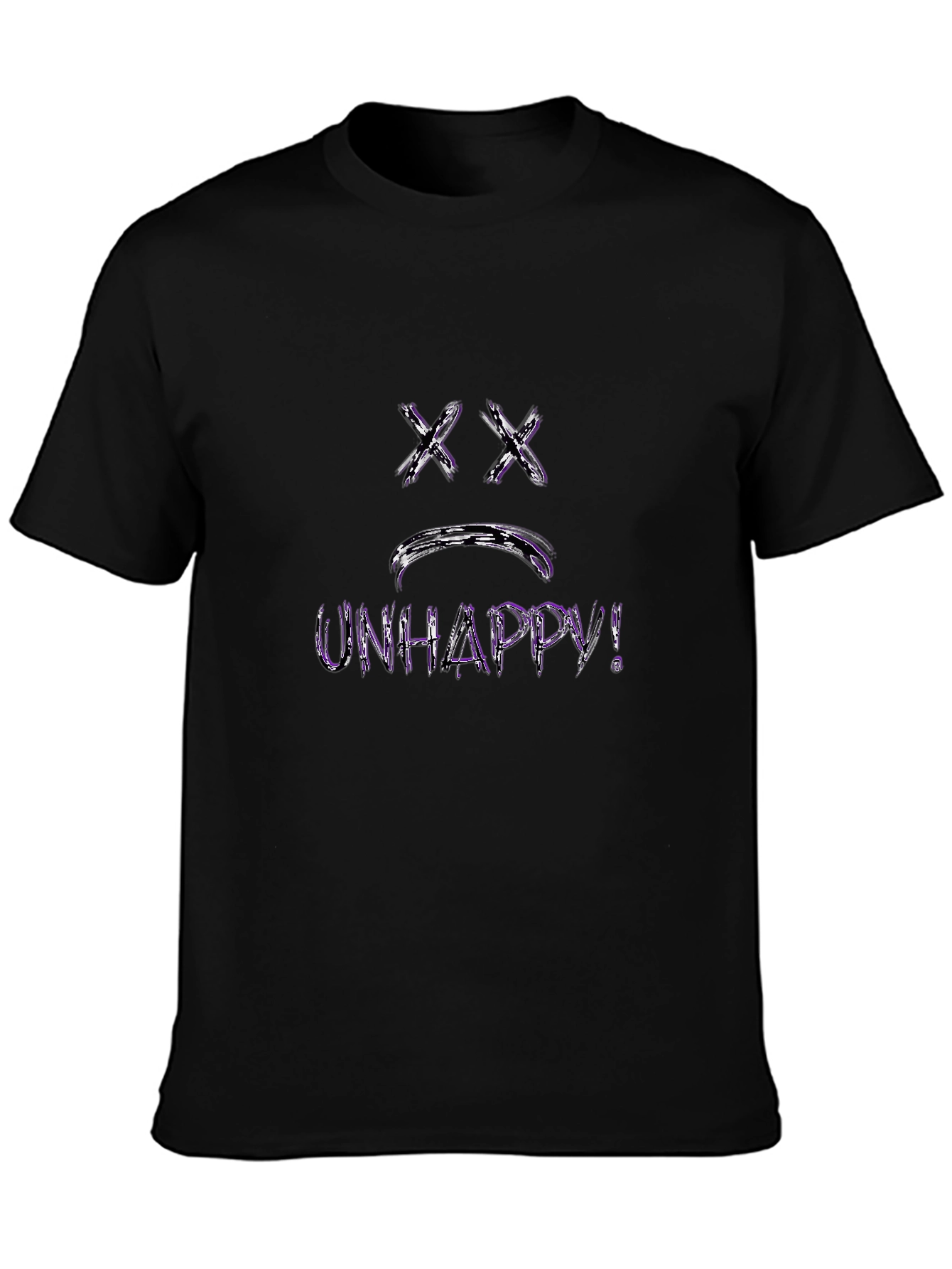 Unhappy Graphic Black T-Shirt