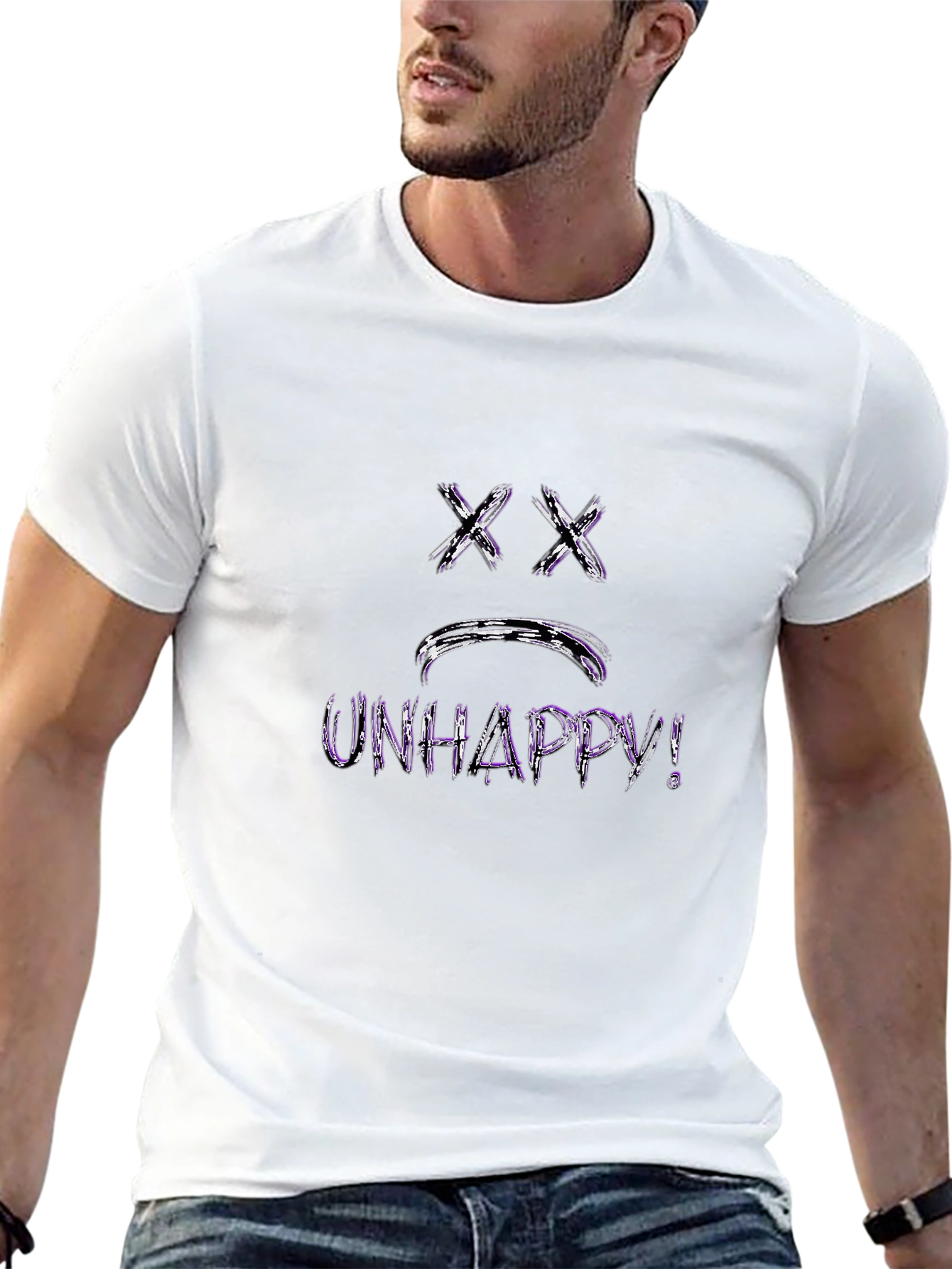 Unhappy Graphic Black T-Shirt