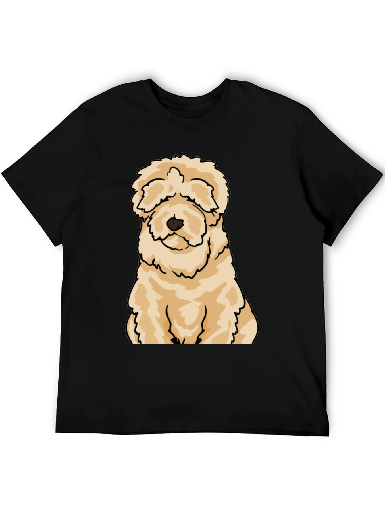 Cute Dog Cartoon T-Shirt - Black